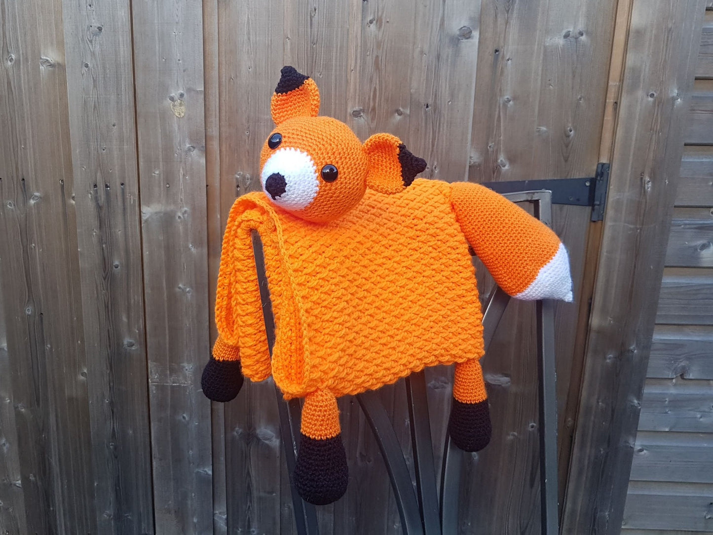 3 in 1 Woodland Fox Baby Blanket Toy Lovey Crochet Pattern Pram Blanket Baby Gift Woodland Animal Collection Folding Blanket