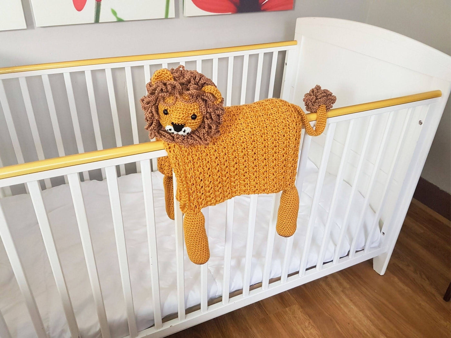3in1 Safari Lion Folding Baby Blanket Crochet Pattern | Stroller Pram Toy Security Blanket Lovey | Baby Shower Gift For Boy Girl Present Toy