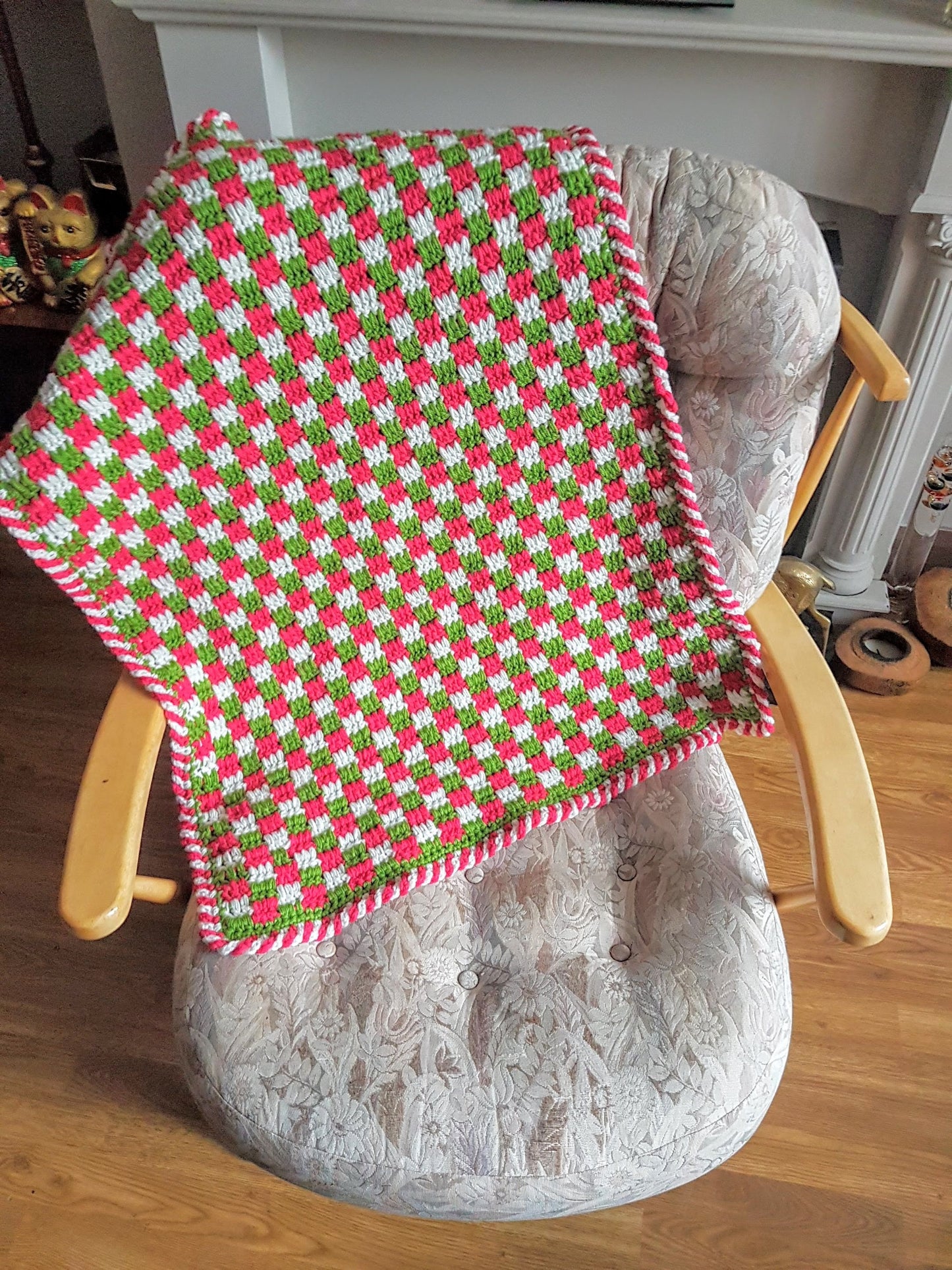 Easy Crochet Baby’s First Christmas Blanket Crochet Pattern - Simple Baby Afghan - Nursery Cot Crochet Blanket For Babies - Baby Shower Gift
