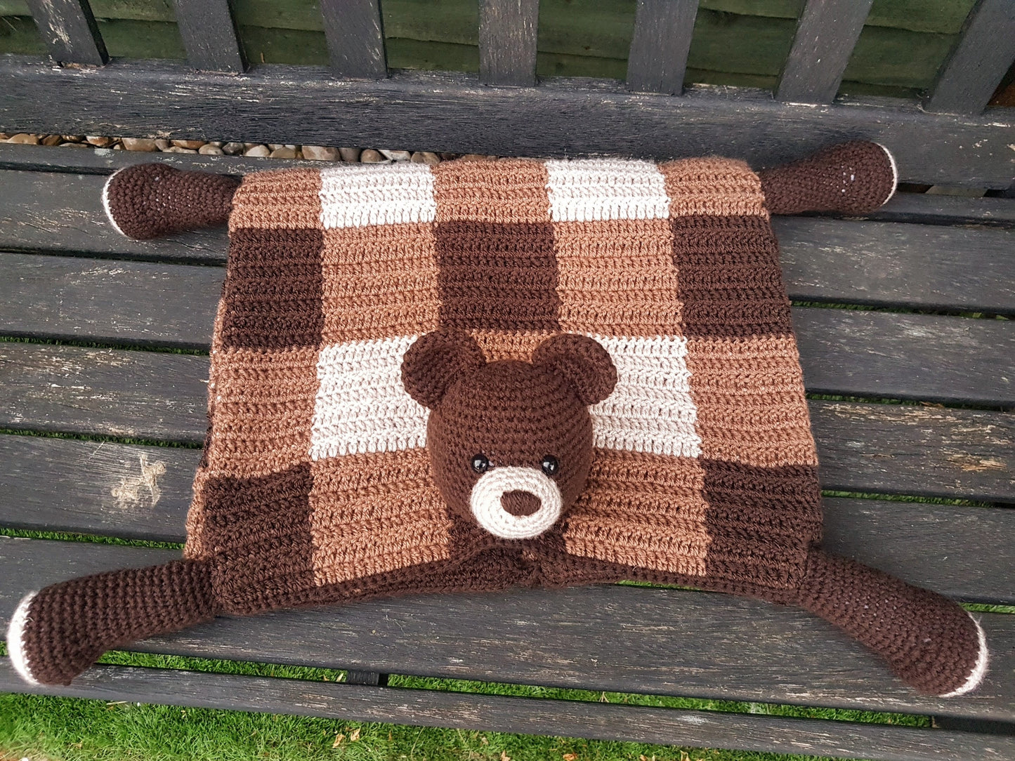 Woodland Bear Baby Blanket Crochet Pattern | Amigurumi Toy Blanket, Teddy Blanket, Crochet Animal Blanket Woodland Nursery, Baby Shower Gift
