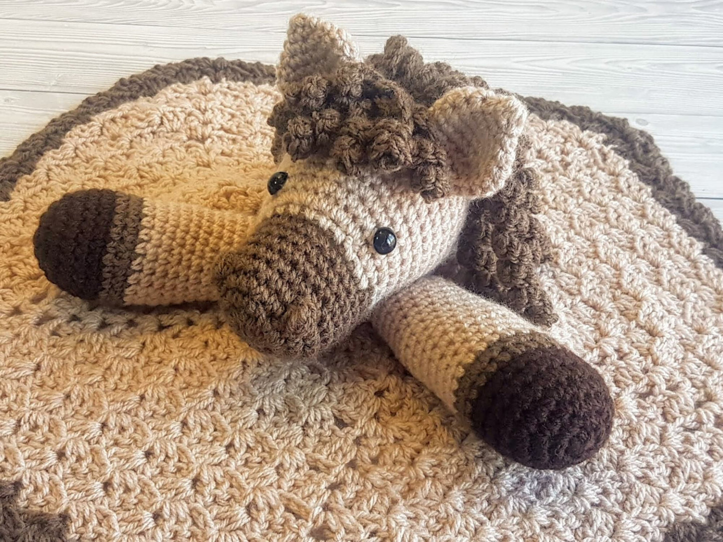 Harry & Harriet Horse Lovey Blanket Crochet Patterns | Comforter Security Blanket Baby Shower Gift | Farm Animals Baby Lovey Cuddle Play Toy