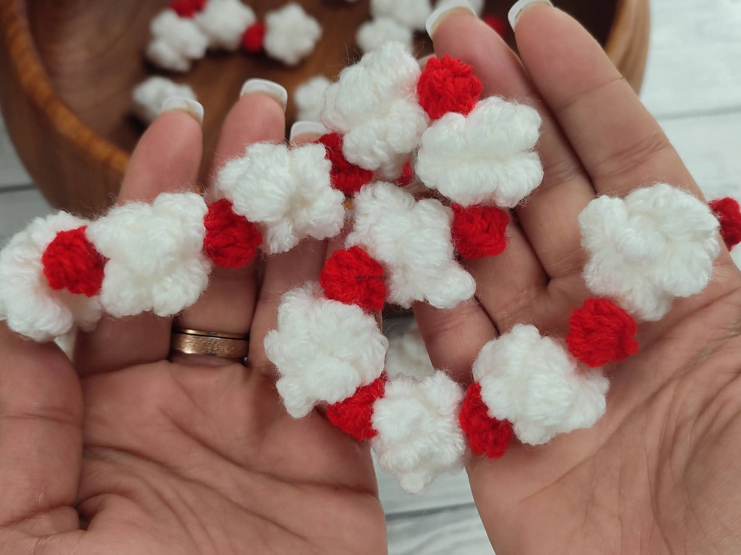 Christmas Berry & Popcorn Garland Crochet Pattern | DIY Christmas Tree Crochet Popcorn Garland Amigurumi Berry Popcorn String Christmas Gift