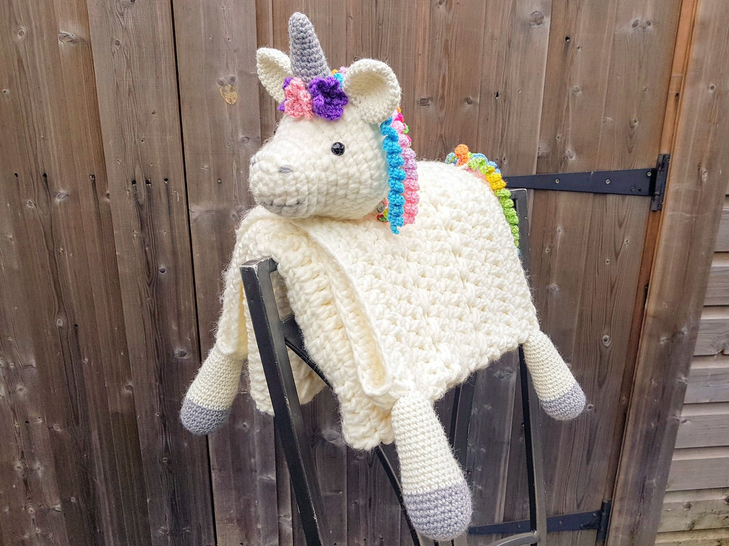 Unicorn Baby Blanket & Unicorn Lovey Baby Shower Set CROCHET PATTERN Multipurpose Baby Blanket Toy Play Mat Cot Blanket Baby Security Blanke
