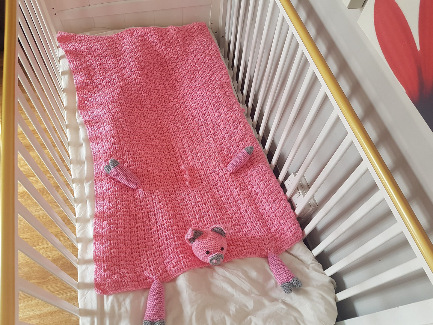 Farm Pig Baby Blanket & Piggy Lovey Baby Shower Set CROCHET PATTERN Multipurpose Blanket Toy Play Mat Baby Security Blanket Stroller Cot Bla