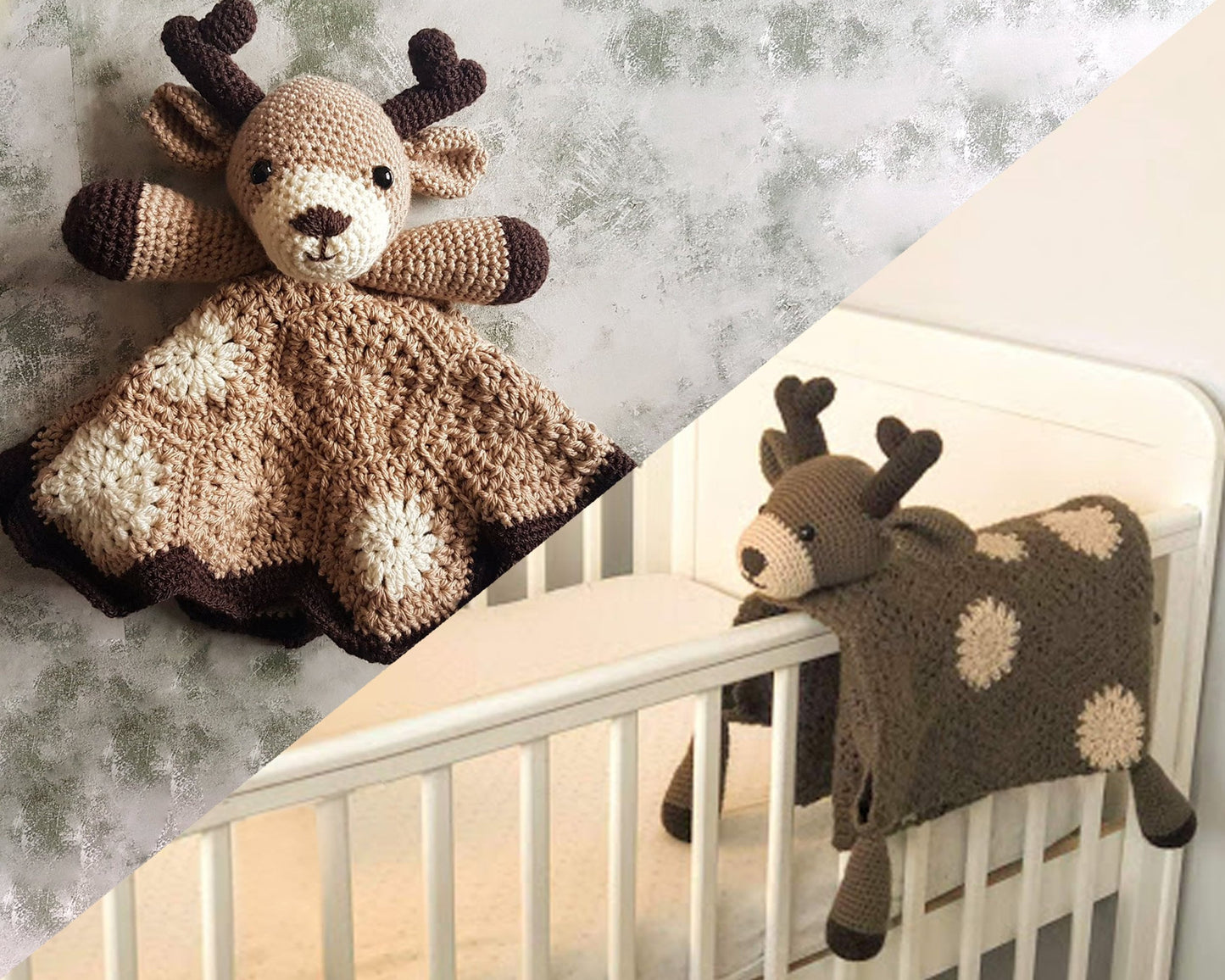 Deer Baby Blanket & Deer Lovey Baby Shower Set Crochet Patterns | Animal Baby Blanket Amigurumi Deer Snuggler Deer Blanket Baby Shower Gift
