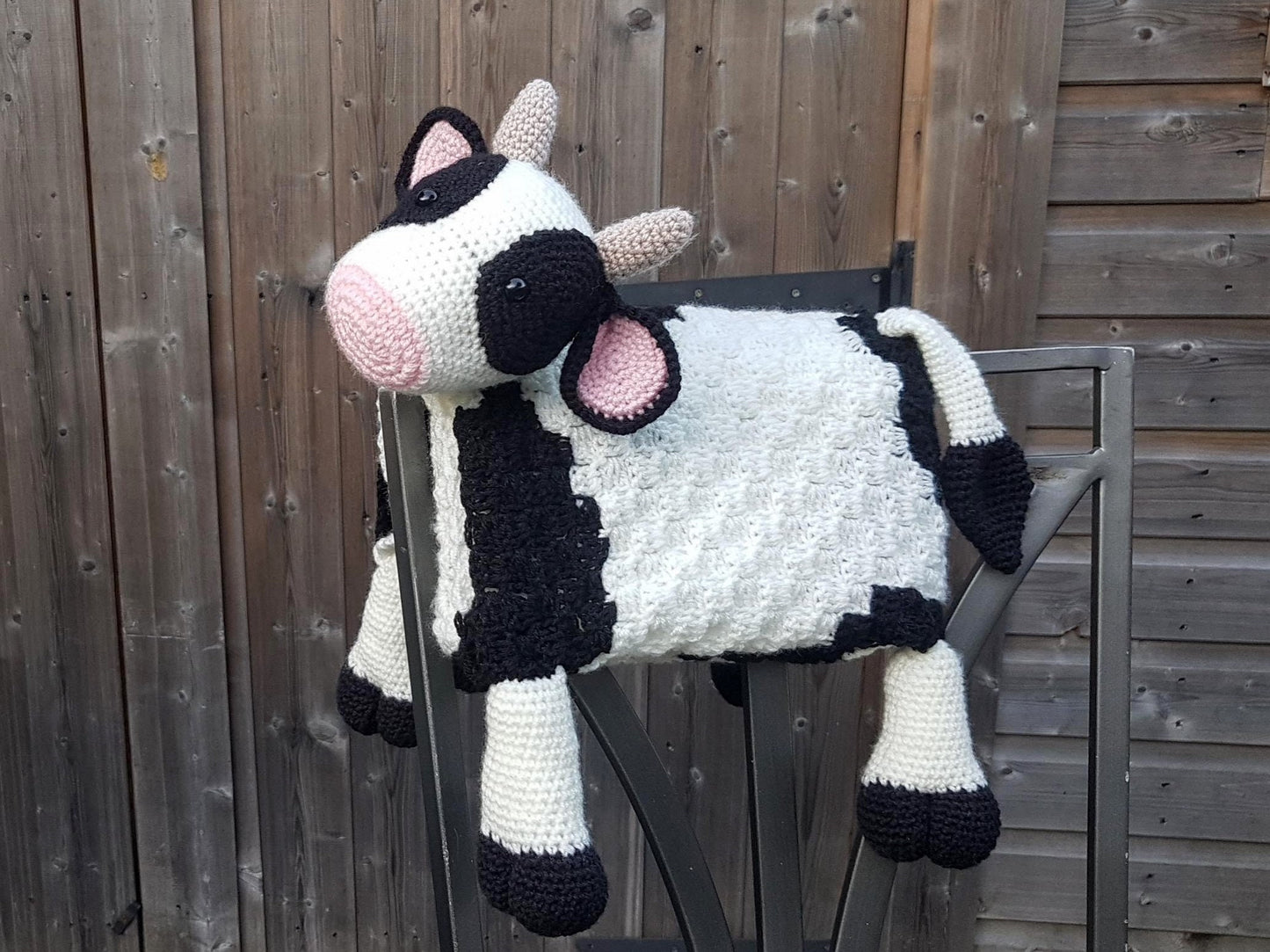 3in1 Farm Cow Folding Baby Blanket Crochet Pattern | C2C Graphghan Cow Print | Pram Crochet Blanket Toy Lovey | Baby Shower Gift | Birthday