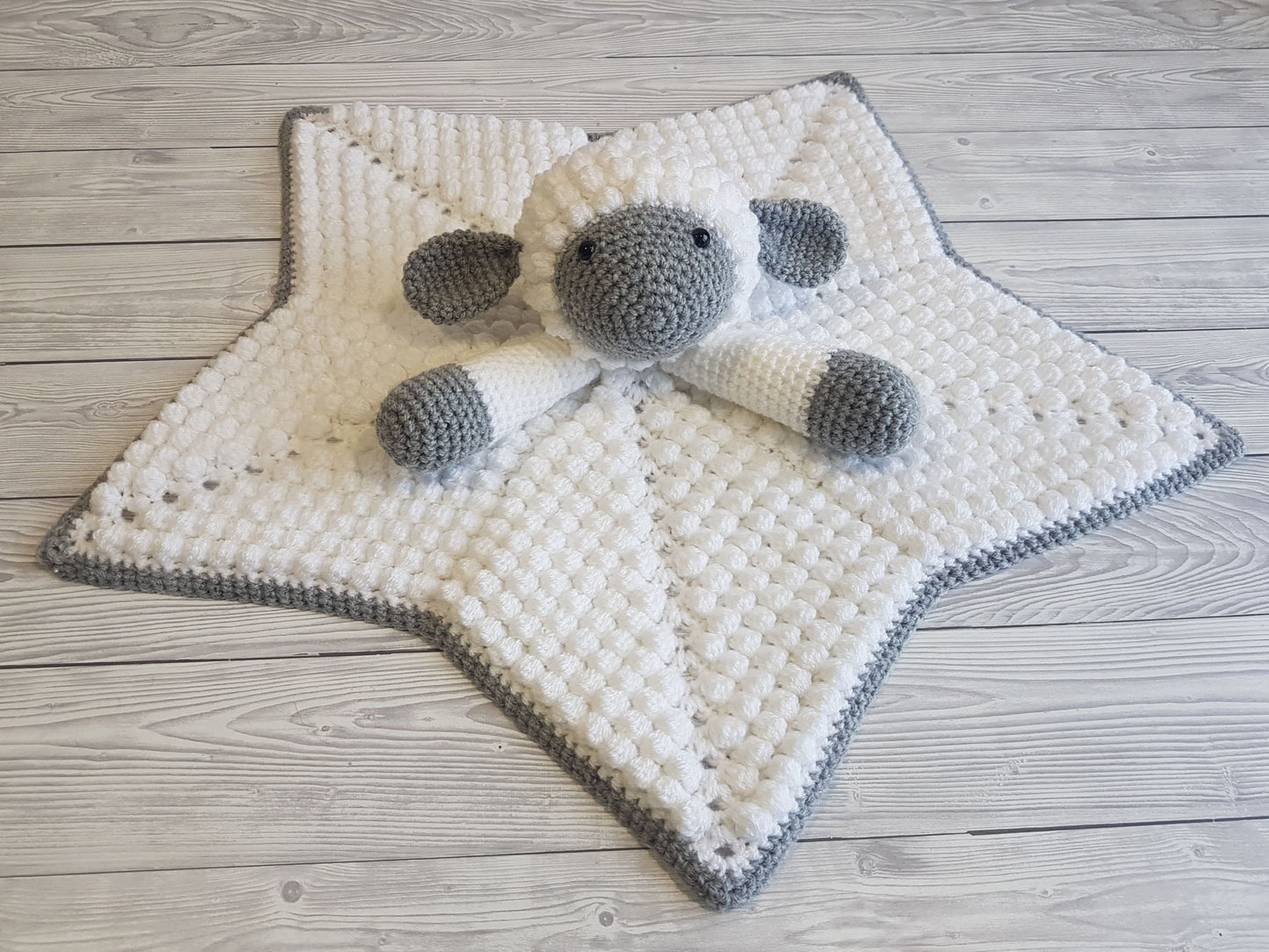 Sheep Baby Blanket & Lamb Lovey Baby Shower Set Crochet Pattern Multipurpose Blanket Toy Play Mat Baby Security Blanket Stroller Cot Blanket