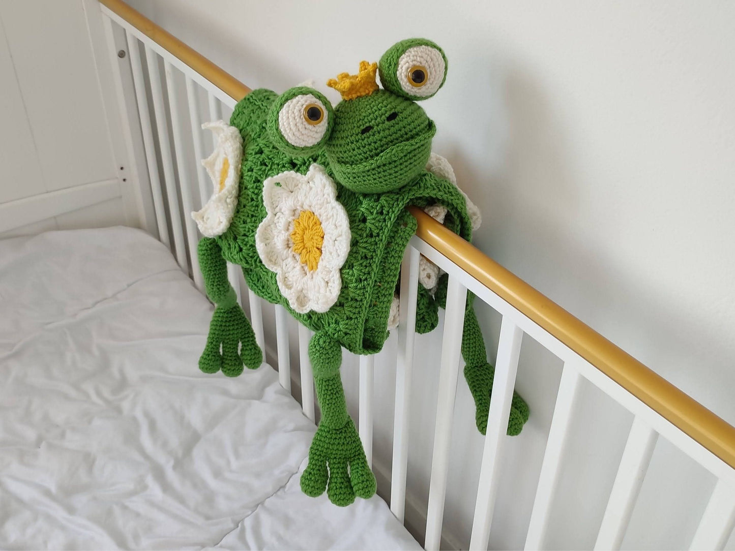 3in1 Jungle Frog Folding Baby Blanket Crochet Pattern | Pram Toy Blanket Lovey Frog Baby Shower Baby Gift Birthday Nursery Waterlily Afghan