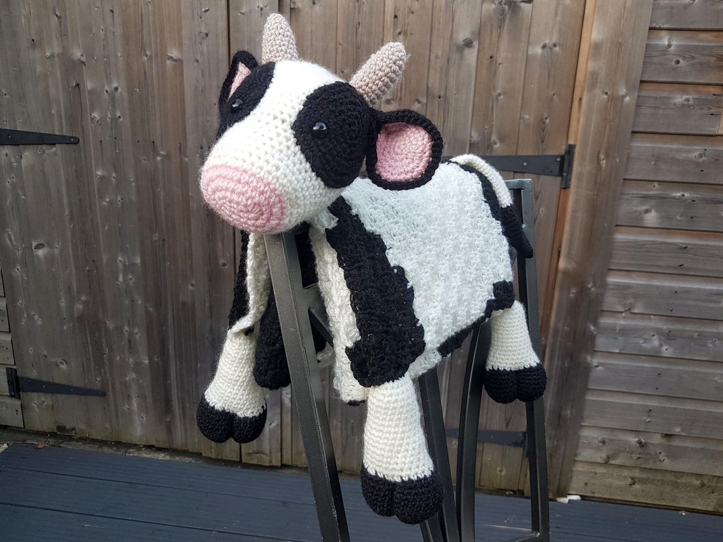 3in1 Farm Cow Folding Baby Blanket Crochet Pattern | C2C Graphghan Cow Print | Pram Crochet Blanket Toy Lovey | Baby Shower Gift | Birthday