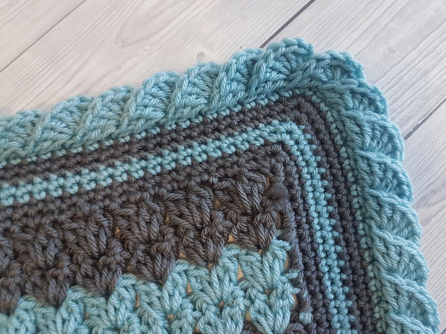 Stripes & Ruffles Baby Blanket Lapghan Crochet Pattern | Blue Blanket Baby Shower Gift Stripes Blanket Baby Gift Christmas Birthday Gift Boy