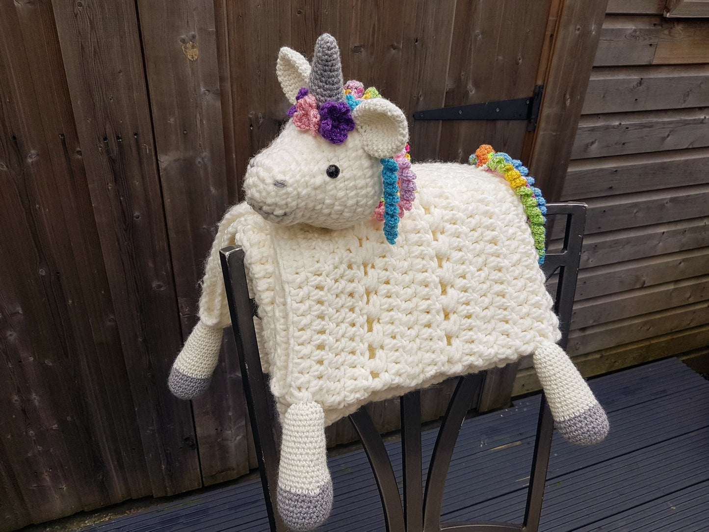 Unicorn Baby Blanket & Unicorn Lovey Baby Shower Set CROCHET PATTERN Multipurpose Baby Blanket Toy Play Mat Cot Blanket Baby Security Blanke
