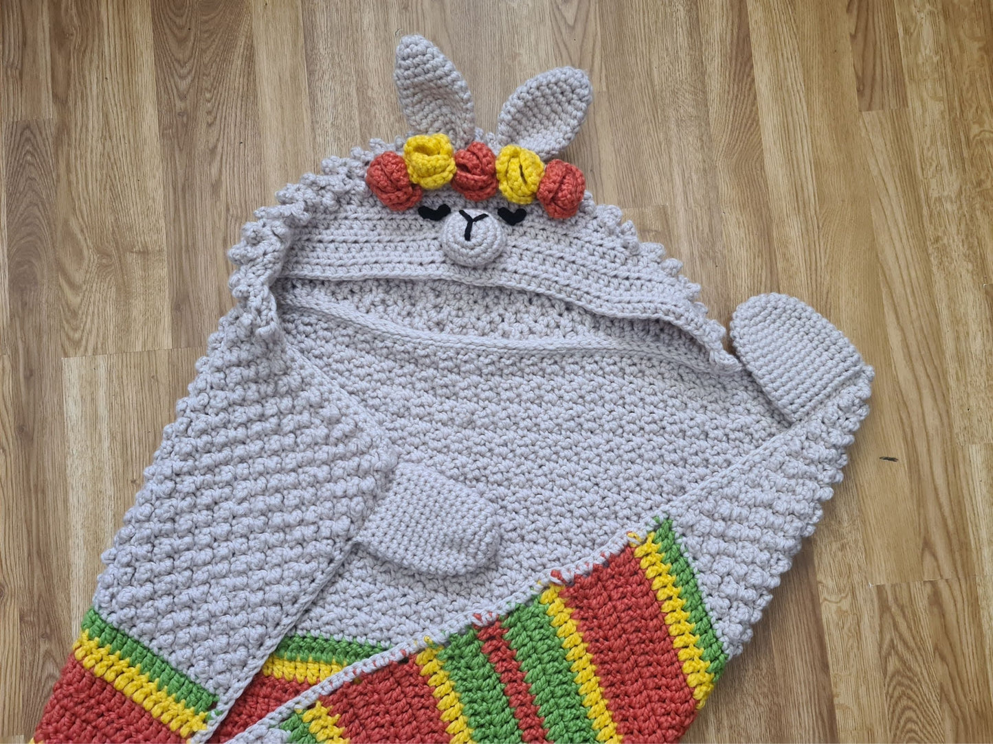2in1 Hooded Llama Blanket Crochet Pattern | Kids Adults Llama Hooded Afghan | Wearable Blanket Christmas Birthday Gift Alpaca Blanket Throw