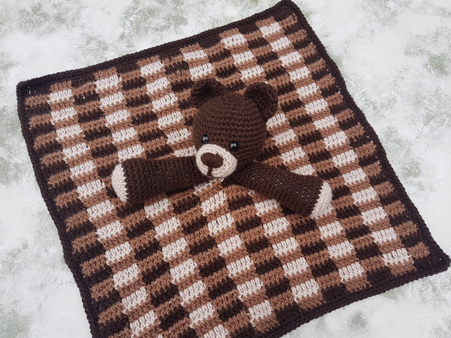 Bear Baby Blanket & Bear Lovey Baby Shower Set Crochet Patterb | Multipurpose Baby Blanket Toy Play Mat, Teddy Security Blanket Baby Shower