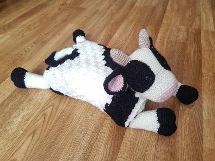Cow Baby Blanket & Lovey Baby Shower Set CROCHET PATTERN Multipurpose Blanket Toy Play Mat Baby Security Blanket Stroller Cot Blanket Gift