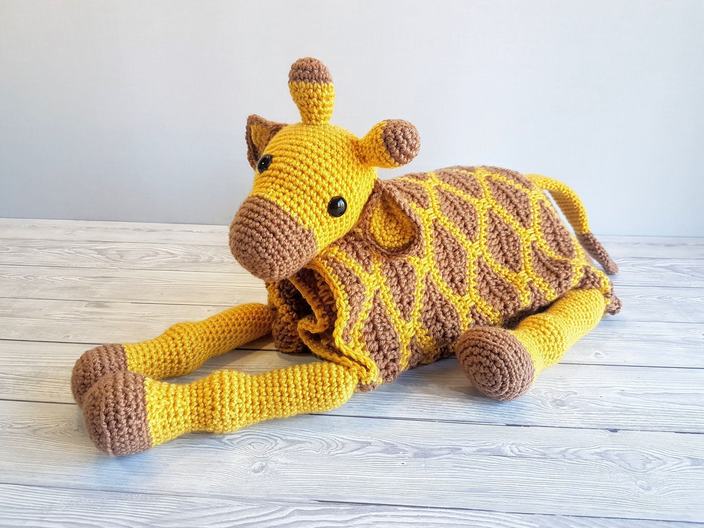 3in1 Safari Giraffe Folding Baby Blanket Crochet Pattern | Stroller Pram Toy Security Blanket Lovey | Baby Shower Gift For Boy Girl Present