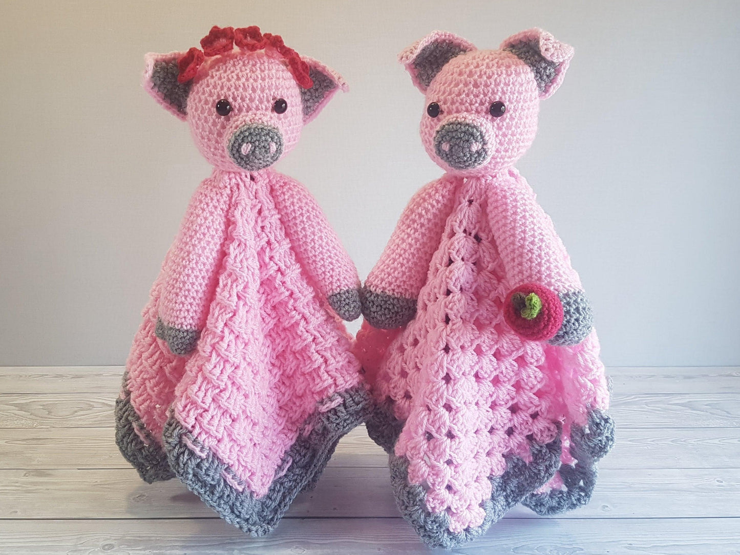 Pip & Petunia Pig Lovey Blankets Crochet Pattern | Comforter Security Blanket Baby Shower Gift | Farm Animals Pig Baby Lovey Cuddle Play Toy