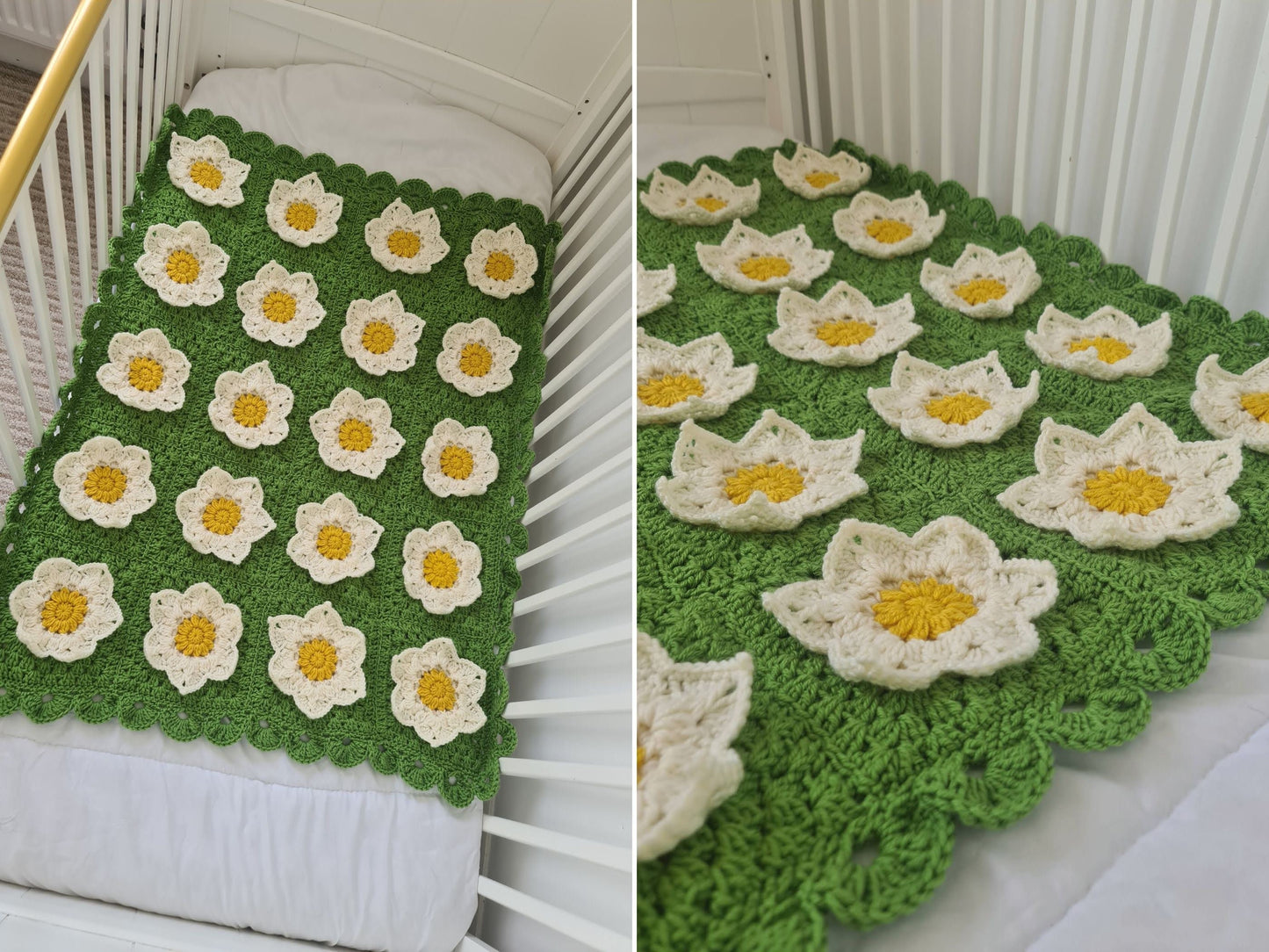 White Waterlily Baby Blanket Lapghan Crochet Pattern | Flower Blanket Baby Shower Gift Granny Square Blanket Baby Gift Christmas Birthday