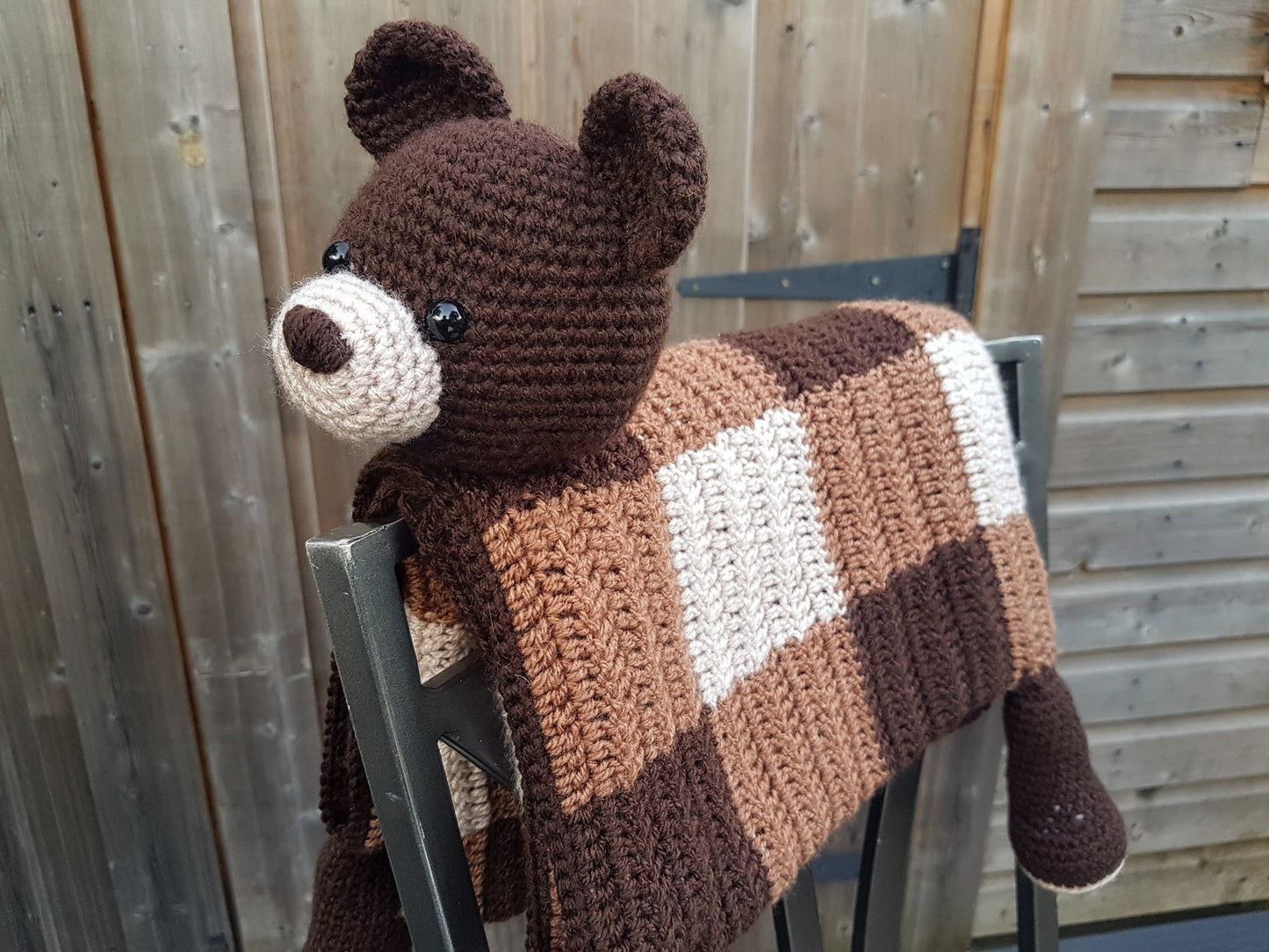 Woodland Bear Baby Blanket Crochet Pattern | Amigurumi Toy Blanket, Teddy Blanket, Crochet Animal Blanket Woodland Nursery, Baby Shower Gift