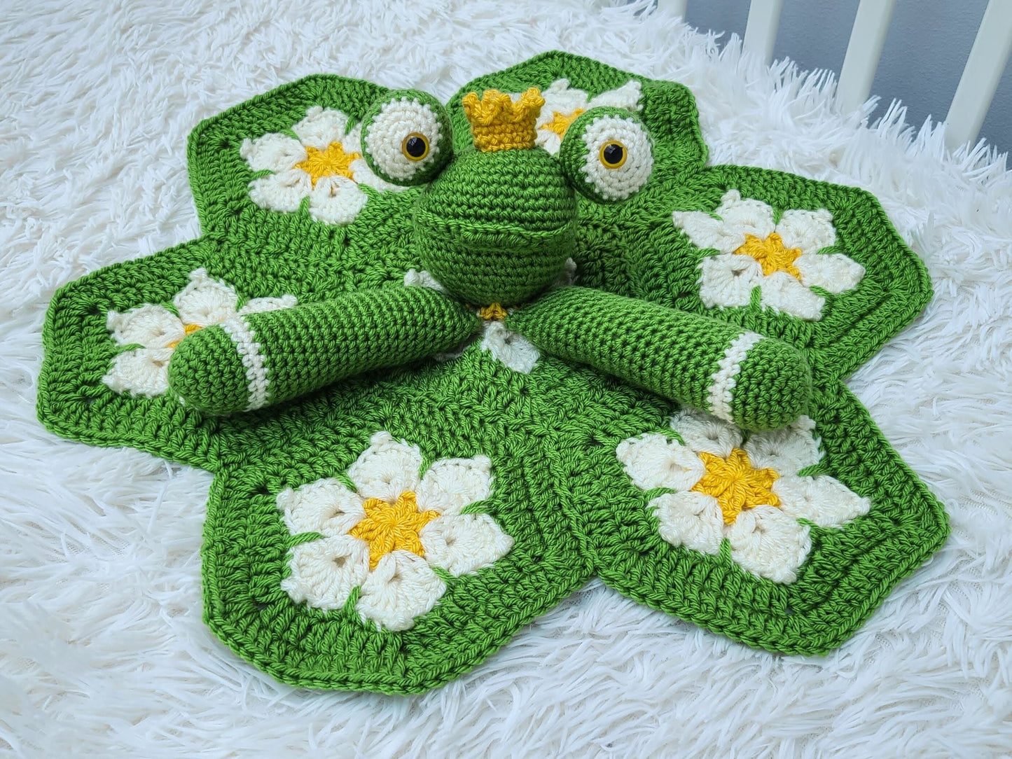Froggy Frog Lovey Baby Blanket Comforter Security Blanket Crochet Pattern | Baby Shower Gift Prince Frog Baby Lovey Pattern Amigurumi Toy
