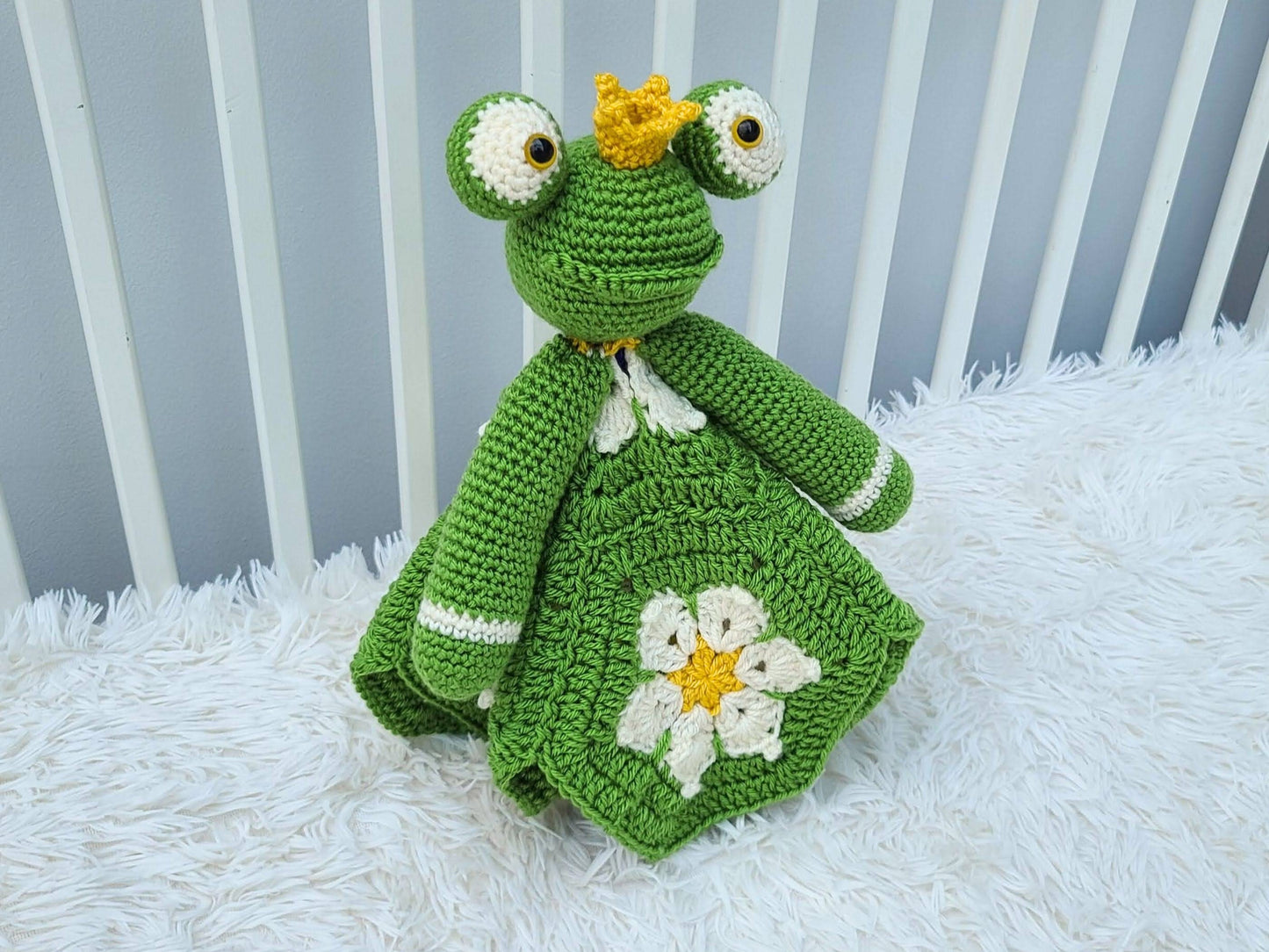 Froggy Frog Lovey Baby Blanket Comforter Security Blanket Crochet Pattern | Baby Shower Gift Prince Frog Baby Lovey Pattern Amigurumi Toy