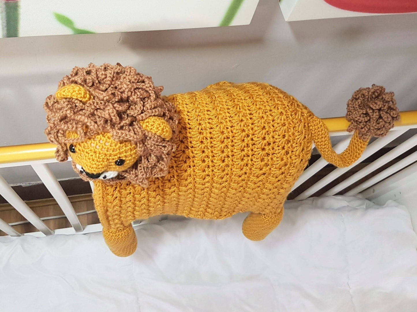 3in1 Safari Lion Folding Baby Blanket Crochet Pattern | Stroller Pram Toy Security Blanket Lovey | Baby Shower Gift For Boy Girl Present Toy