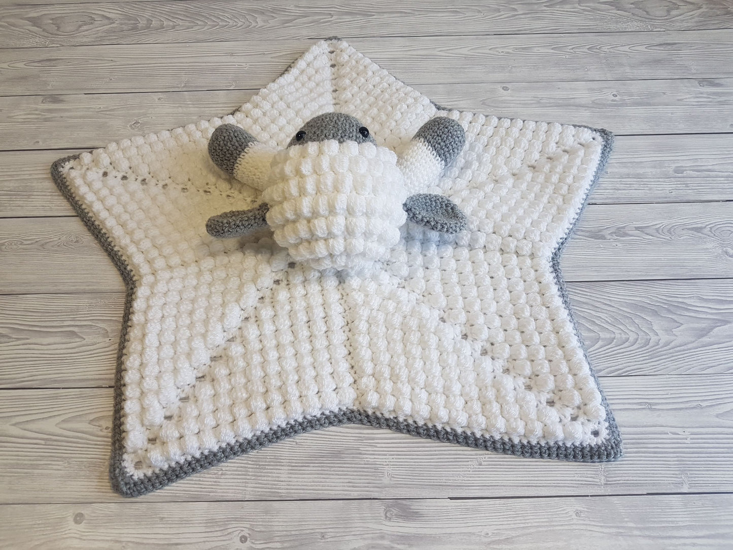 Sheep Baby Blanket & Lamb Lovey Baby Shower Set Crochet Pattern Multipurpose Blanket Toy Play Mat Baby Security Blanket Stroller Cot Blanket