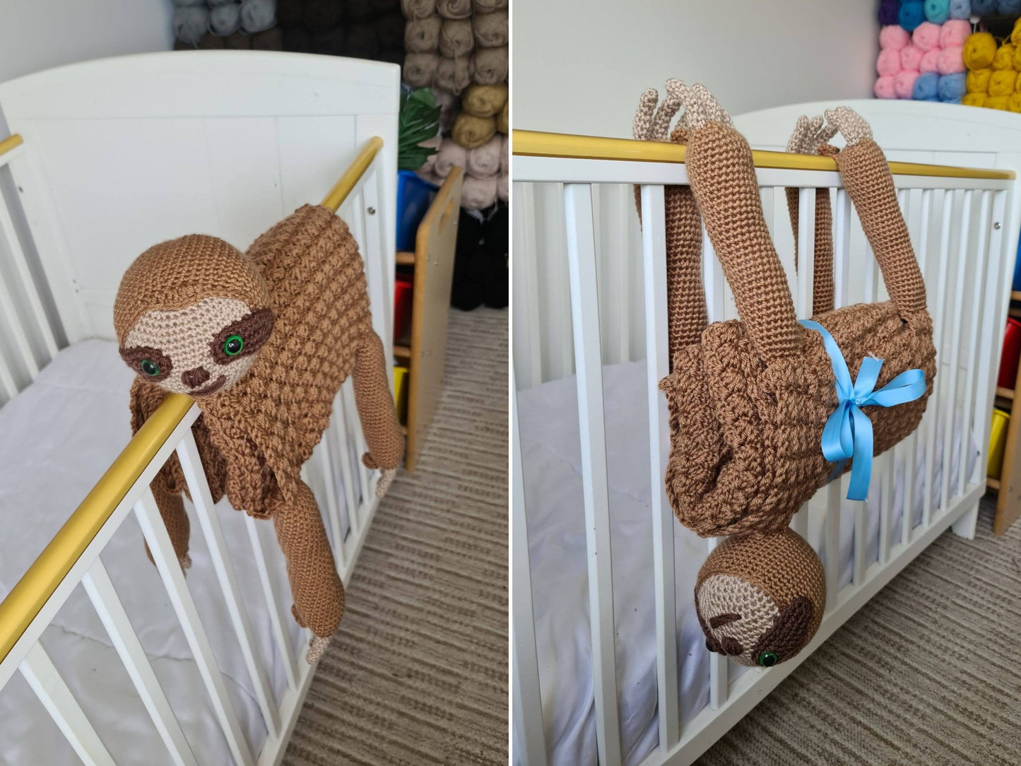 Sloth Baby Blanket & Lovey Baby Shower Set CROCHET PATTERN | Jungle Sloth Cot Blanket + Amigurumi Sloth Comforter Pattern Crochet Baby Gift
