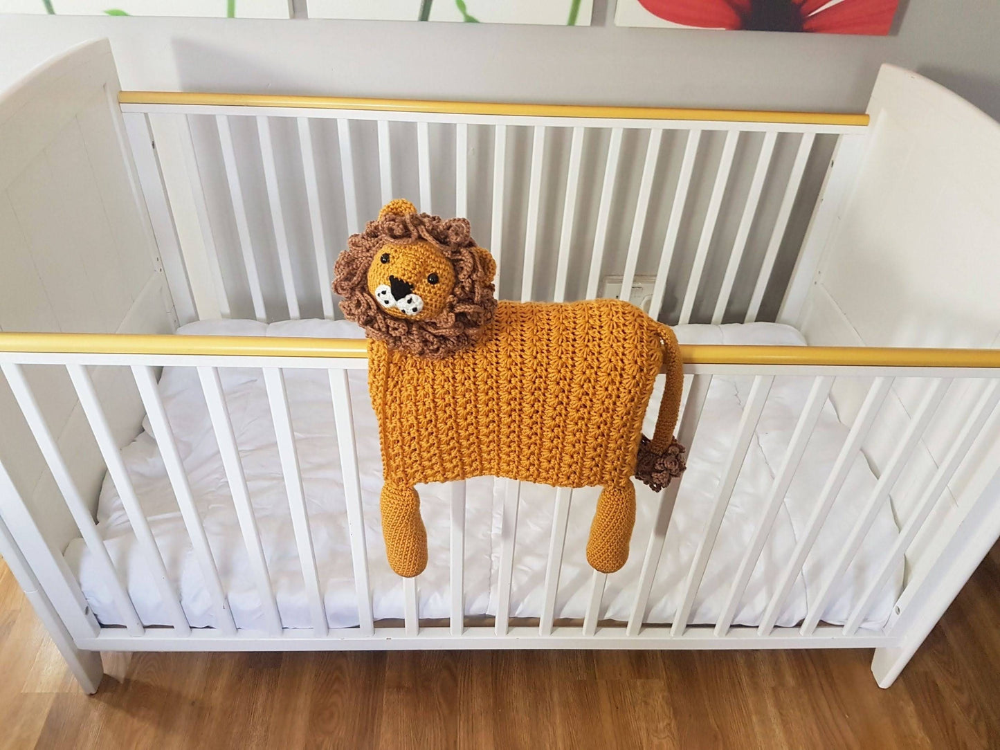 3in1 Safari Lion Folding Baby Blanket Crochet Pattern | Stroller Pram Toy Security Blanket Lovey | Baby Shower Gift For Boy Girl Present Toy