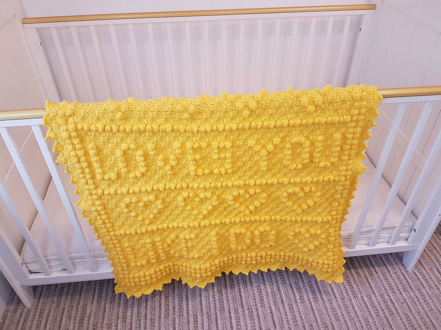 No Bunny Loves You Like I Do C2C Baby Blanket Pattern w/ Written Pattern & Large Graph | C2C Afghan Pattern Love Message Baby Shower Gift