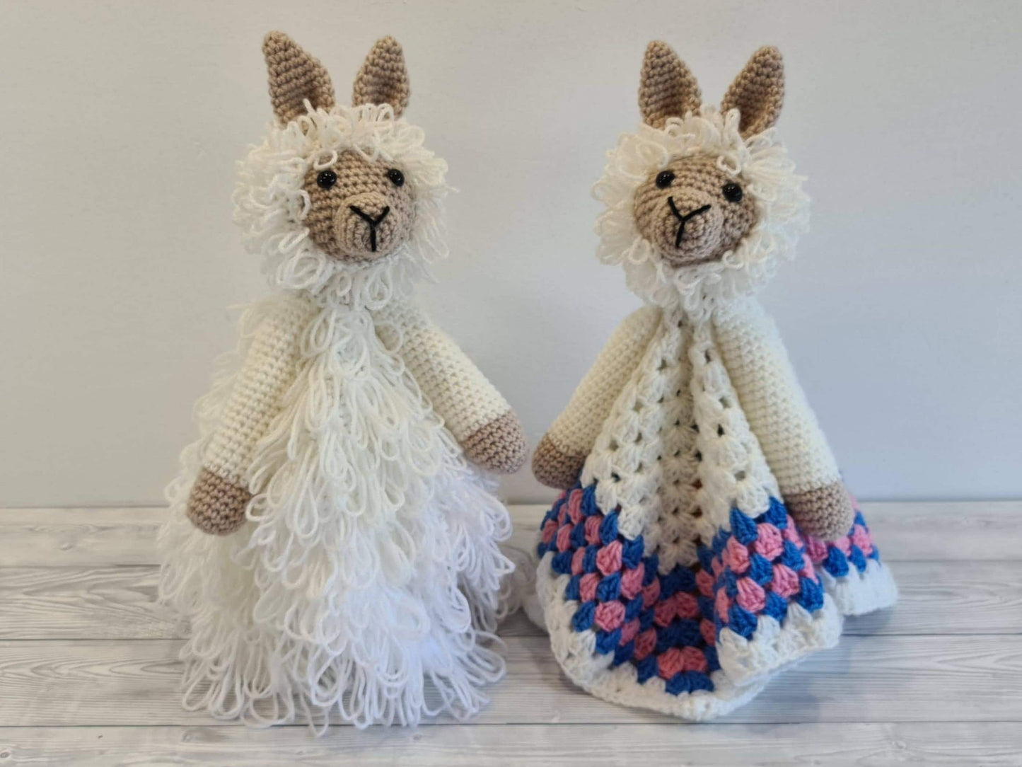 Lola & Luis Llama Lovey Blanket Crochet Patterns | Security Blanket Baby Shower Gift Alpaca Baby Lovey Cuddle Play Toy Amigurumi Baby Llama