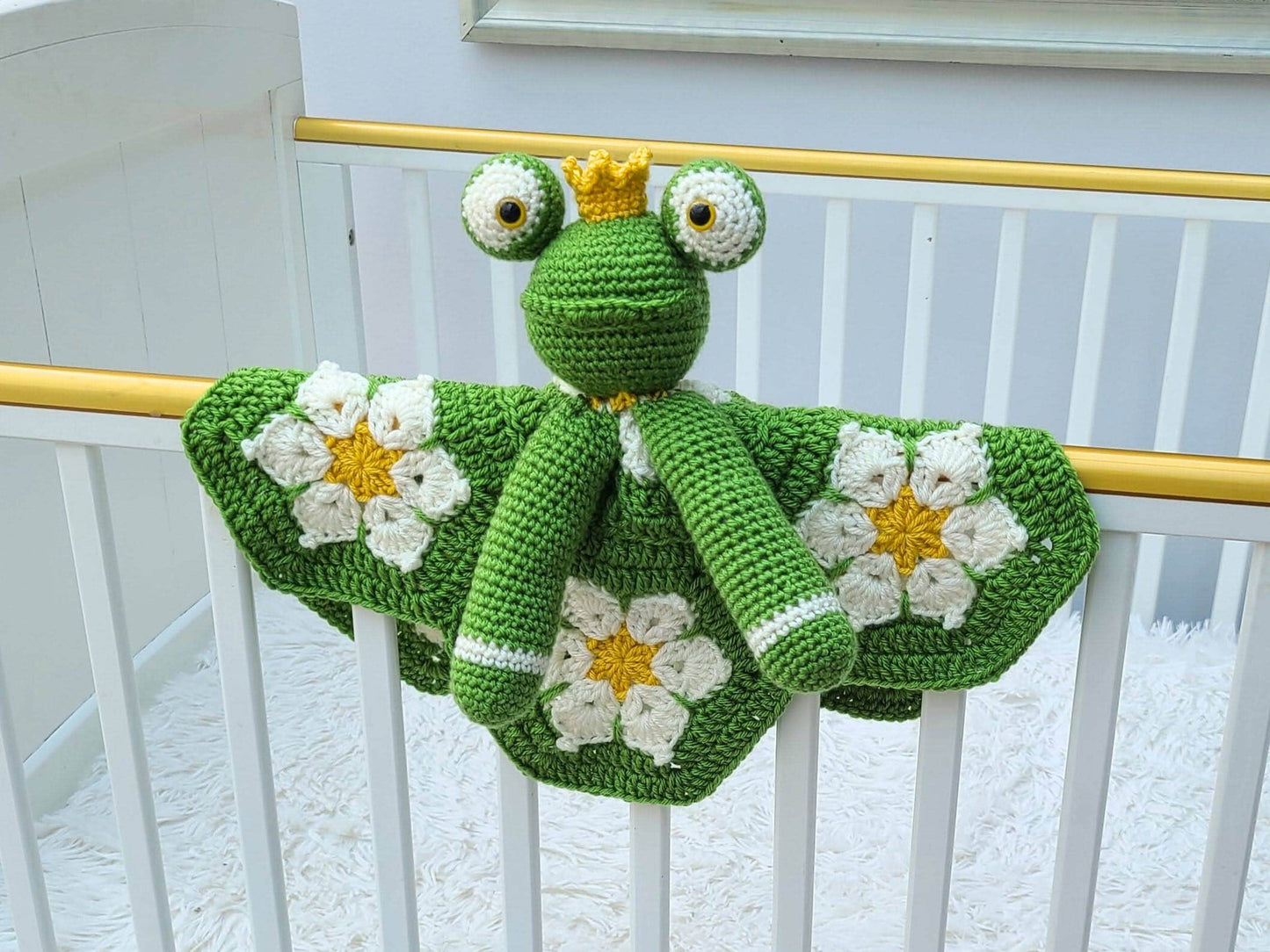 Froggy Frog Lovey Baby Blanket Comforter Security Blanket Crochet Pattern | Baby Shower Gift Prince Frog Baby Lovey Pattern Amigurumi Toy