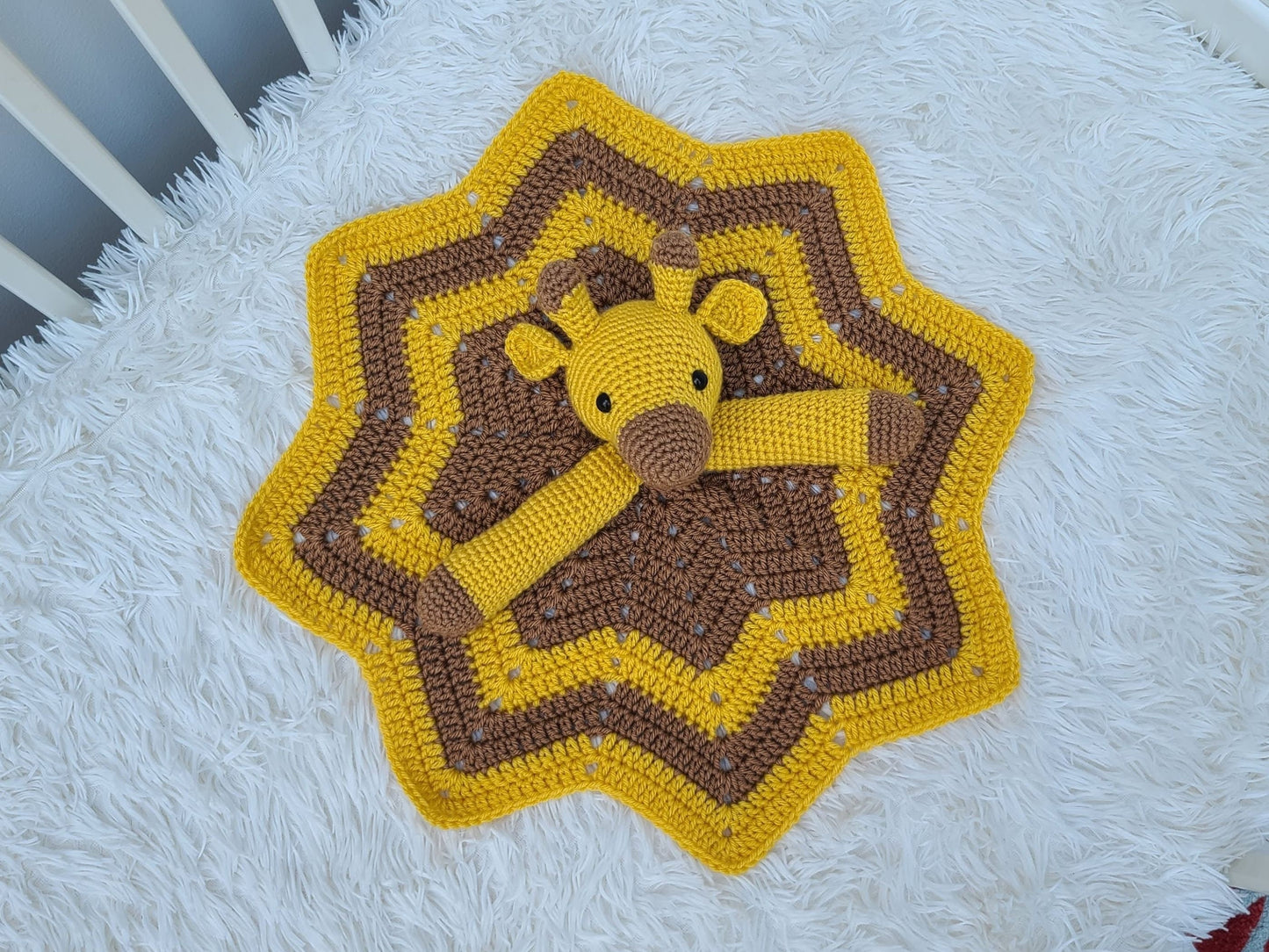 Giraffe Baby Blanket & Lovey Baby Shower Set CROCHET PATTERN | Giraffe Cot Blanket + Amigurumi Giraffe Comforter Pattern | Crochet Baby Gift