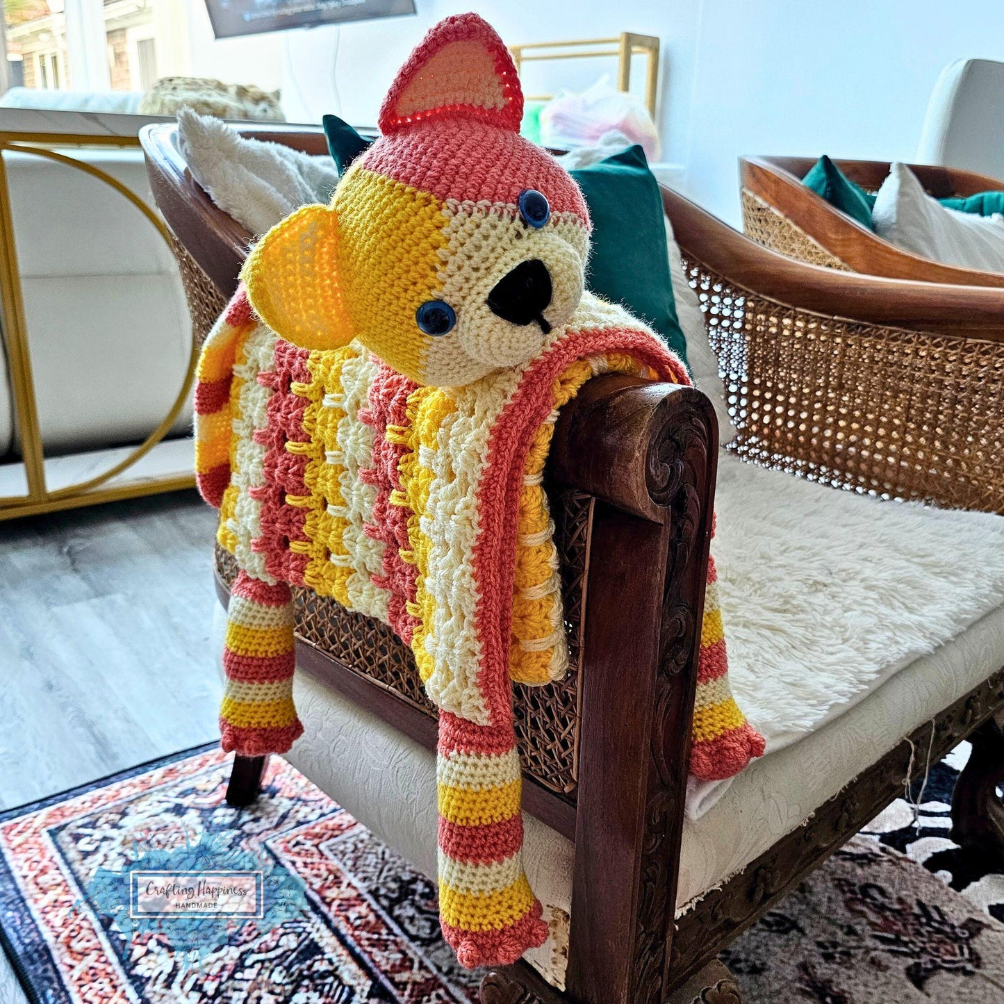 3in1 Calico Cat Folding Baby Blanket Crochet Pattern | Amigurumi Cat Unisex Baby Blanket | Stroller Blanket Cat Toy Throw | Baby Shower Gift