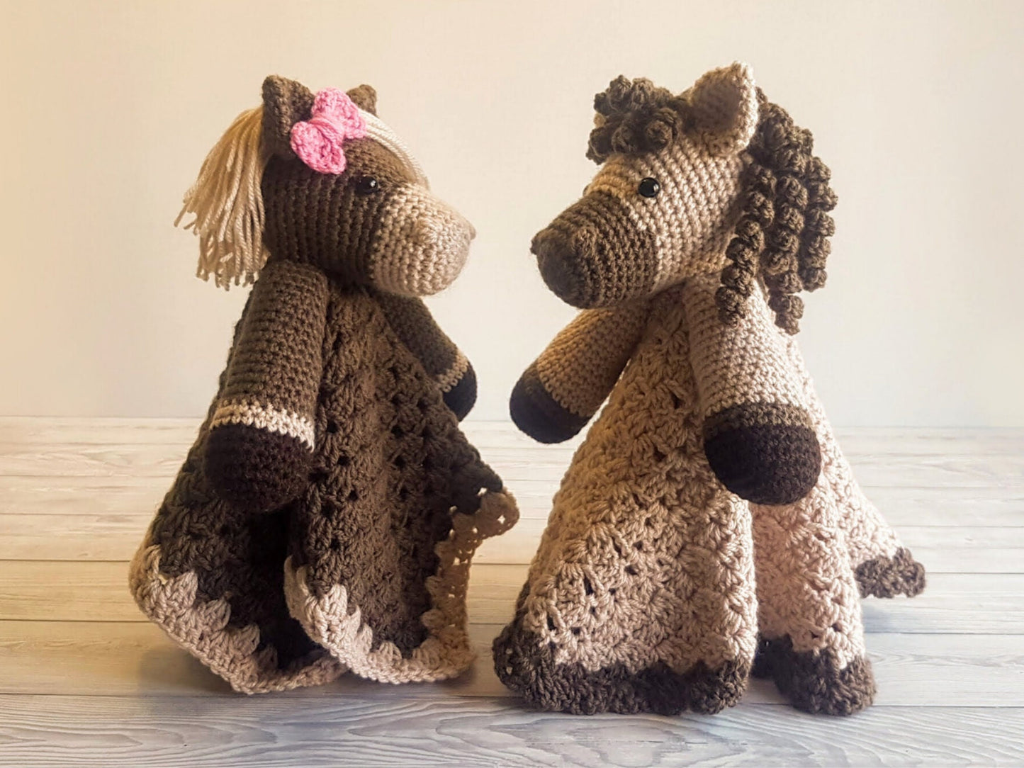 Horse Baby Blanket & 2 Horse Loveys Baby Shower Set Crochet Patterns | Multipurpose Baby Blanket and Amigurumi Horse Lovey Baby Shower Gift