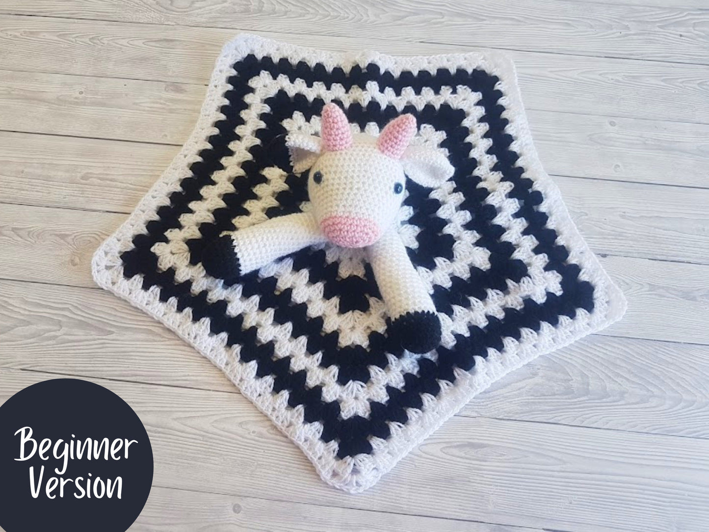 Cow Baby Blanket & Lovey Baby Shower Set CROCHET PATTERN Multipurpose Blanket Toy Play Mat Baby Security Blanket Stroller Cot Blanket Gift