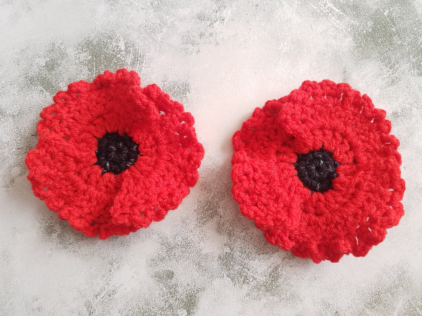 Red Poppy Flower Applique Set With 3, 4 & 5 Petals Crochet Pattern - For Flower Baby Blankets, Afghans, Clothes or Jewellery - Crochet Gift