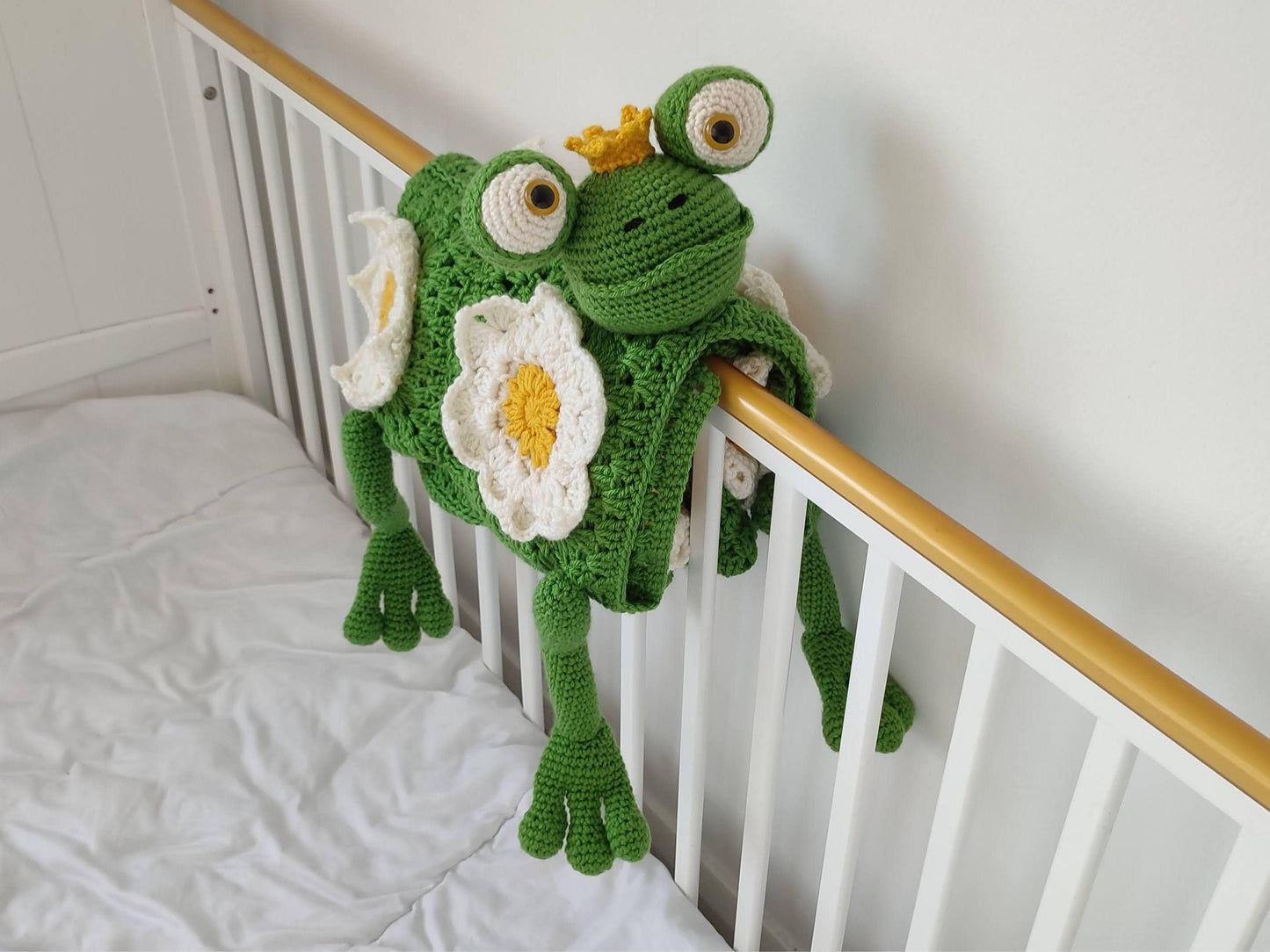 Frog Baby Blanket & Lovey Baby Shower Set CROCHET PATTERN | Prince Frog Cot Blanket + Amigurumi Sloth Comforter Pattern Crochet Baby Gift