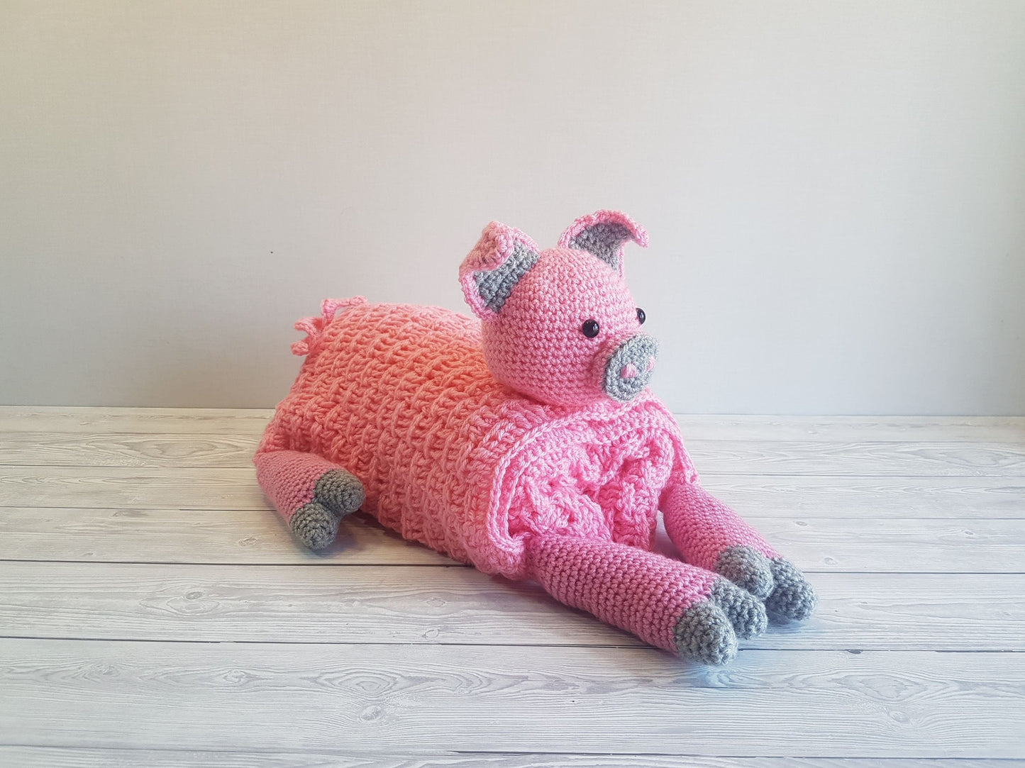 Pig Baby Blanket Crochet Pattern | Stroller Blanket | Baby Shower Gift For Boys & Girls | Pram Blanket | Cot Blanket | Piggy Blanket Toy