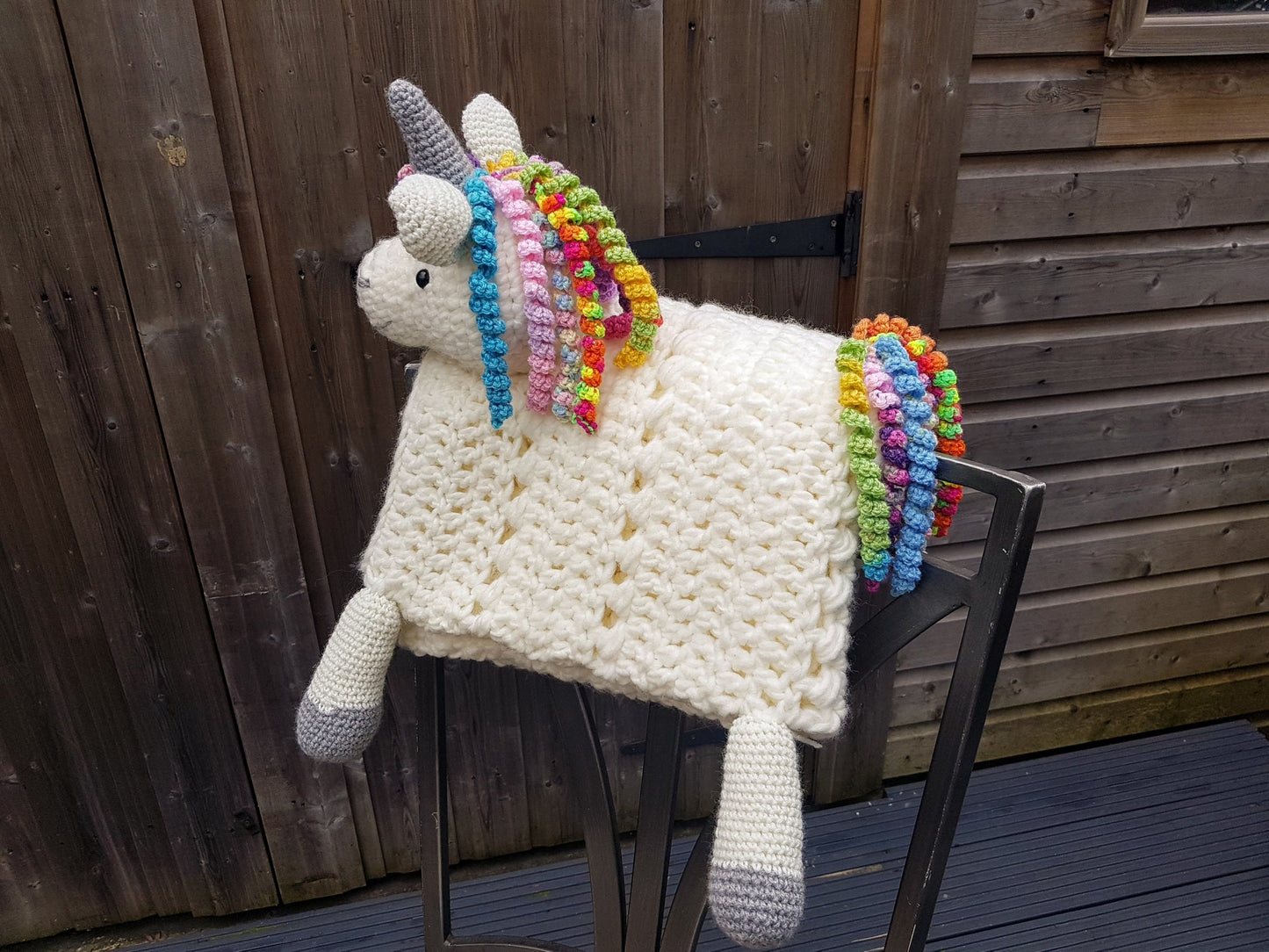 Unicorn Baby Blanket & Unicorn Lovey Baby Shower Set CROCHET PATTERN Multipurpose Baby Blanket Toy Play Mat Cot Blanket Baby Security Blanke