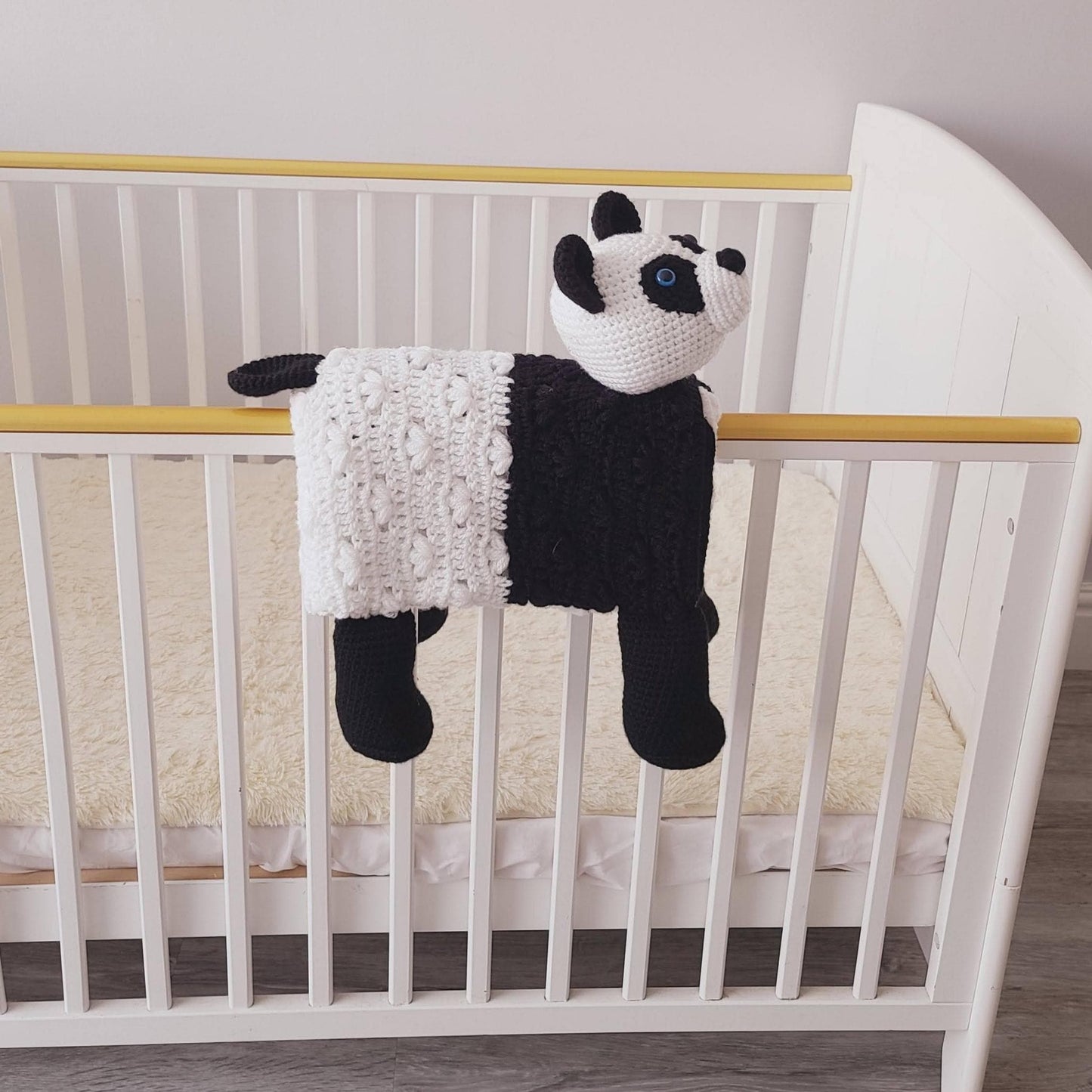 3in1 Jungle Panda Folding Baby Blanket Crochet Pattern | Amigurumi Panda Blanket | Pram Crochet Blanket Toy Lovey Baby Shower Gift Birthday