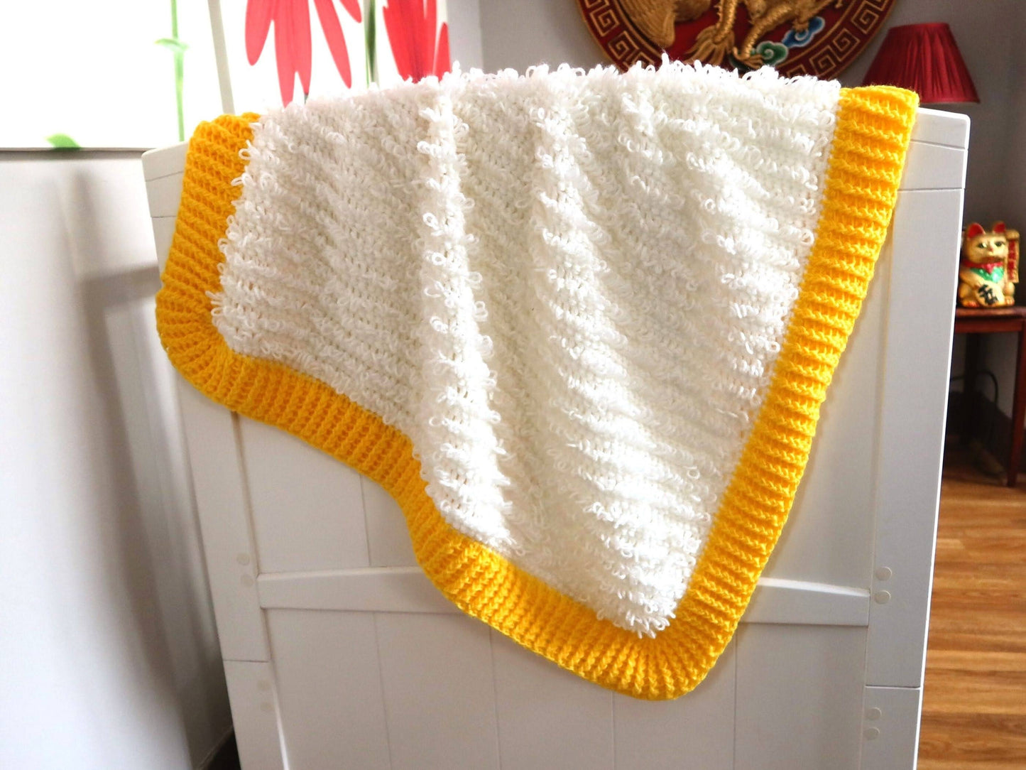 Loops & Ridges Baby Blanket Lapghan Crochet Pattern | Loopy Blanket Baby Shower Gift Simple Easy Blanket Baby Gift Boy Christmas Birthday
