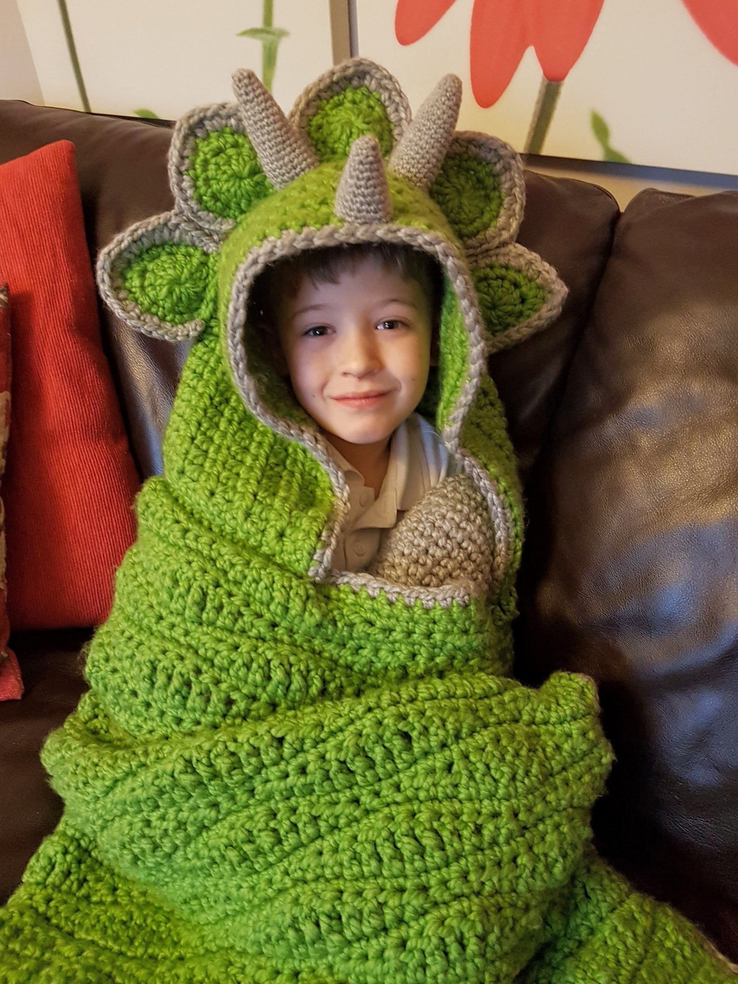 2 in 1 Hooded Dinosaur Blanket Triceratops or Stegosaurus in Adult and Child Sizes CROCHET PATTERN Wearable Blanket Christmas Birthday Gift