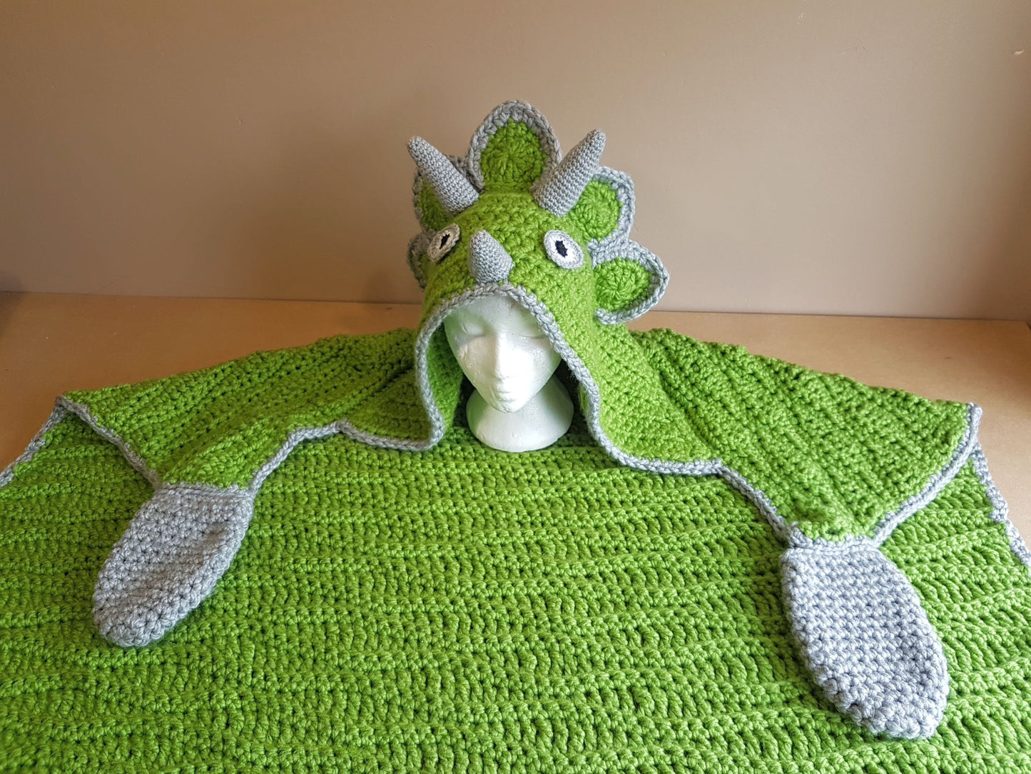 2 in 1 Hooded Dinosaur Blanket Triceratops or Stegosaurus in Adult and Child Sizes CROCHET PATTERN Wearable Blanket Christmas Birthday Gift