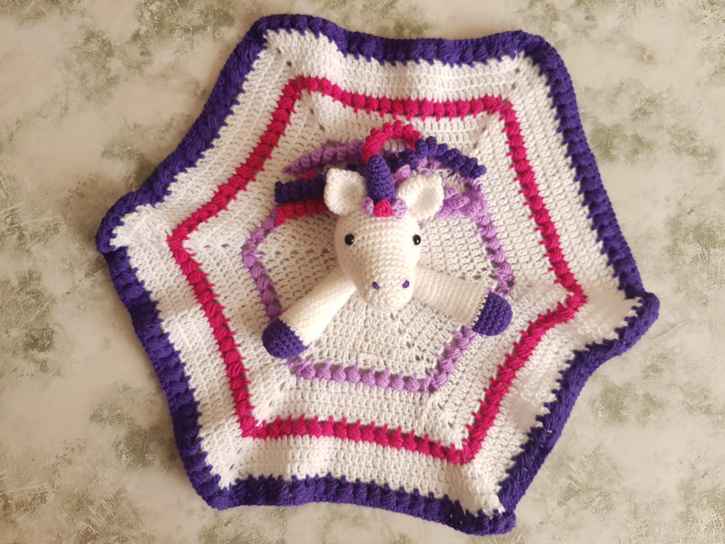 Unicorn Baby Blanket & Unicorn Lovey Baby Shower Set CROCHET PATTERN Multipurpose Baby Blanket Toy Play Mat Cot Blanket Baby Security Blanke