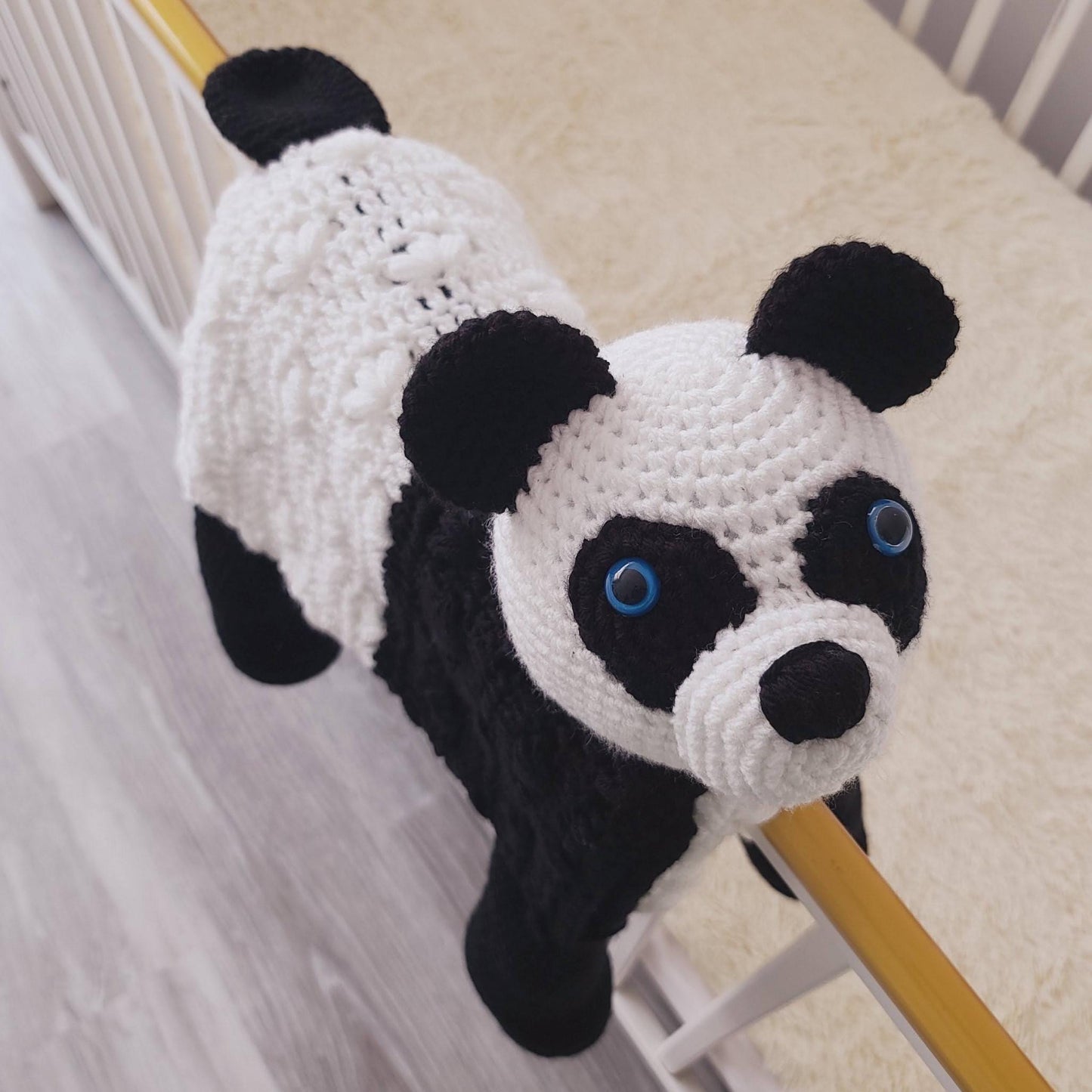 3in1 Jungle Panda Folding Baby Blanket Crochet Pattern | Amigurumi Panda Blanket | Pram Crochet Blanket Toy Lovey Baby Shower Gift Birthday