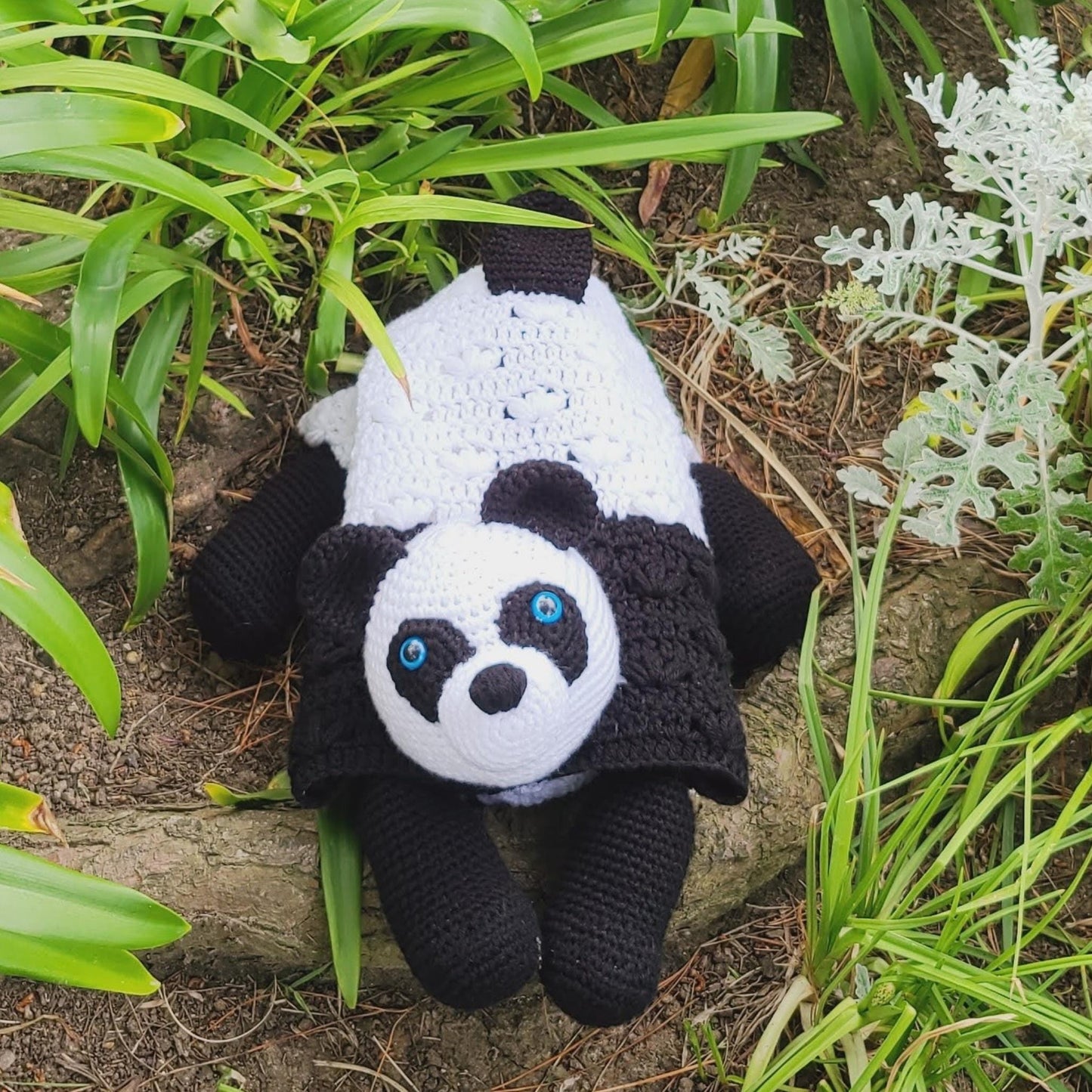 3in1 Jungle Panda Folding Baby Blanket Crochet Pattern | Amigurumi Panda Blanket | Pram Crochet Blanket Toy Lovey Baby Shower Gift Birthday