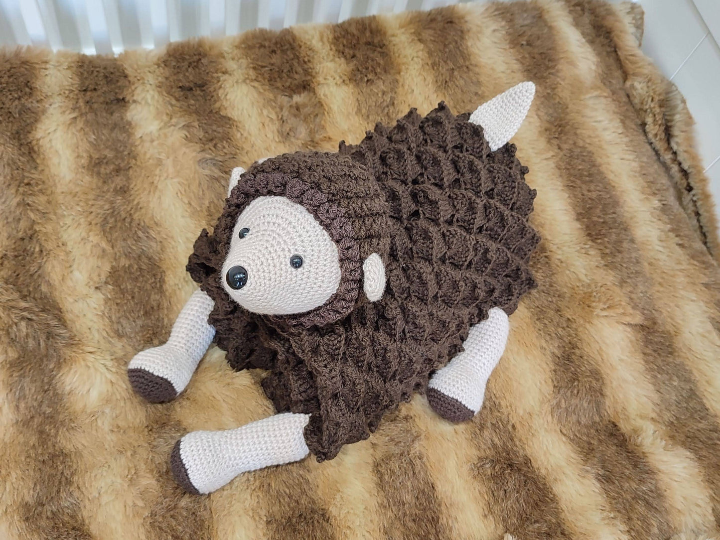 3in1 Woodland Hedgehog Baby Blanket Crochet Pattern Pram Toy Blanket Lovey Hedgehog Bear Baby Shower Baby Gift Birthday Nursery Blanket Toy