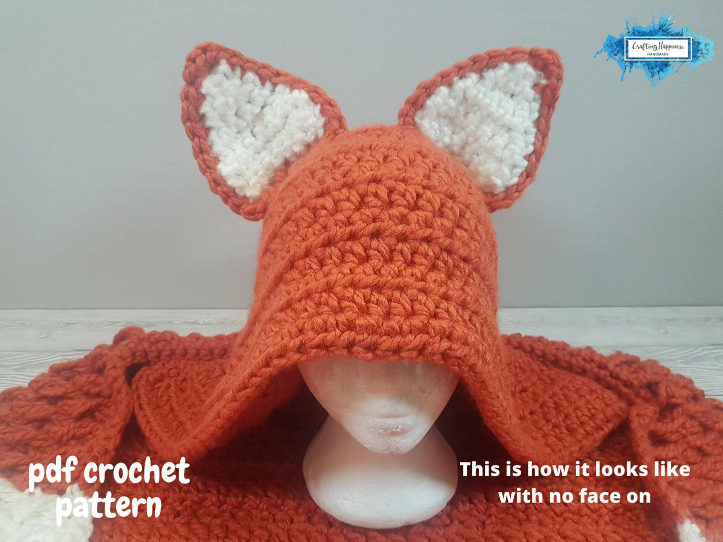 Woodland Fox Hooded Blanket For Adults & Kids Crochet Pattern | Animal Blanket With Hood | Wearable Blanket | Fox Blanket Child | Present