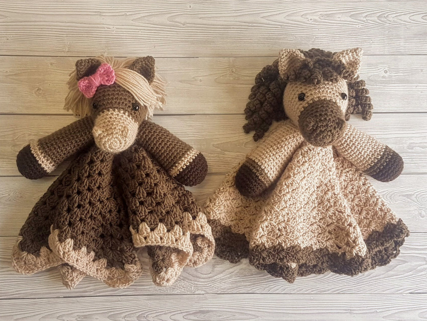Horse Baby Blanket & 2 Horse Loveys Baby Shower Set Crochet Patterns | Multipurpose Baby Blanket and Amigurumi Horse Lovey Baby Shower Gift