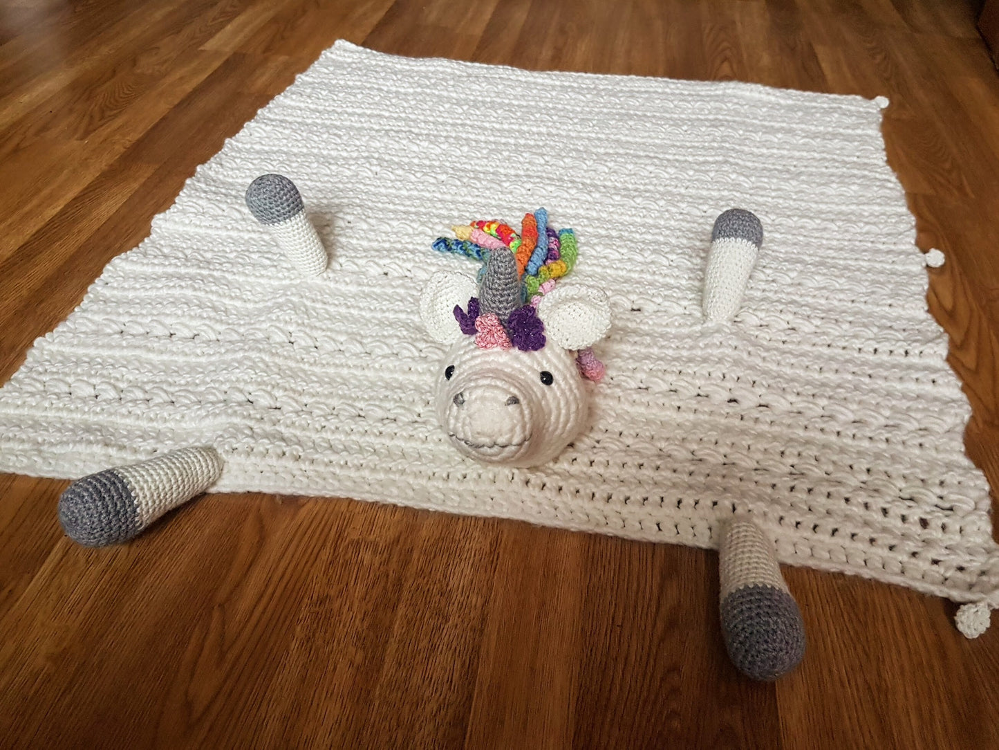 Unicorn Baby Blanket & Unicorn Lovey Baby Shower Set CROCHET PATTERN Multipurpose Baby Blanket Toy Play Mat Cot Blanket Baby Security Blanke